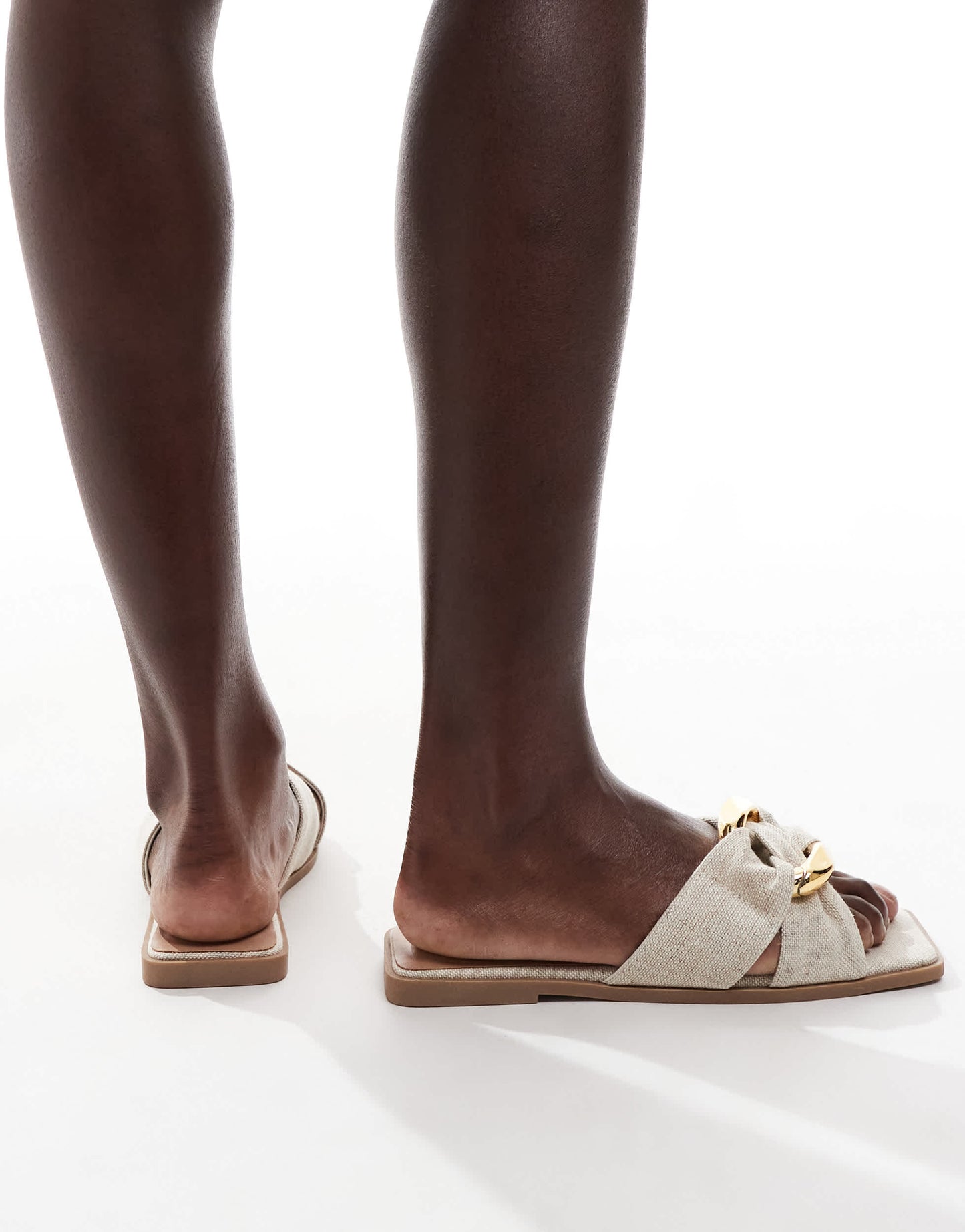 ASOS DESIGN Foxy hardware slider in natural