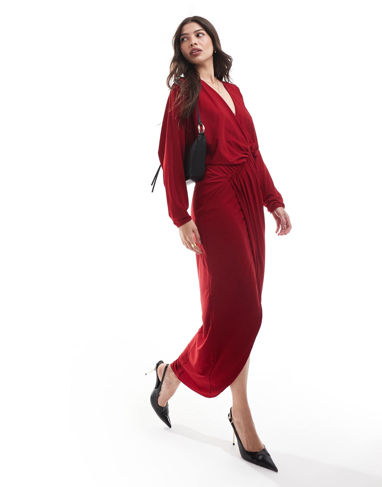 TFNC kimono maxi dress in red