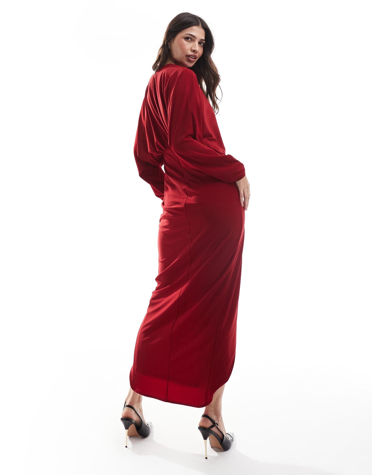 TFNC kimono maxi dress in red