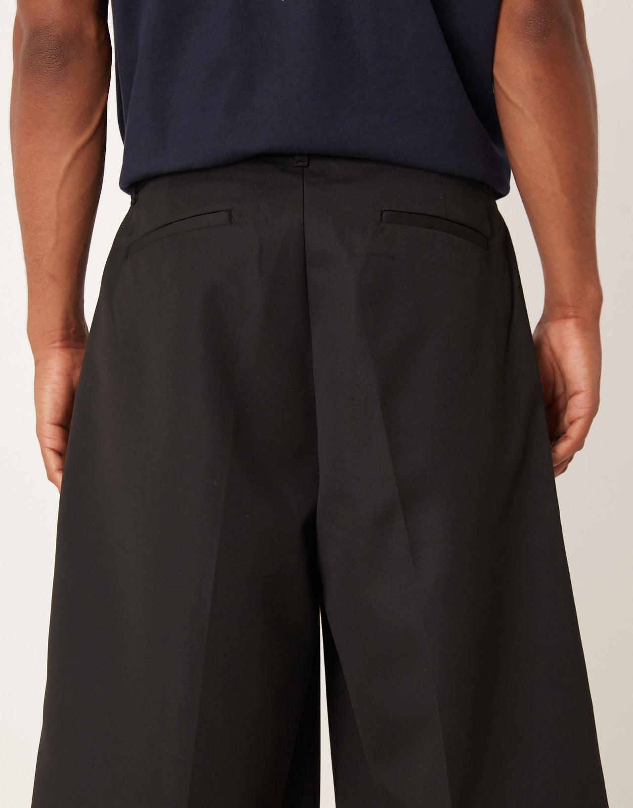 ASOS DESIGN smart oversized bermuda shorts with front pleat in black