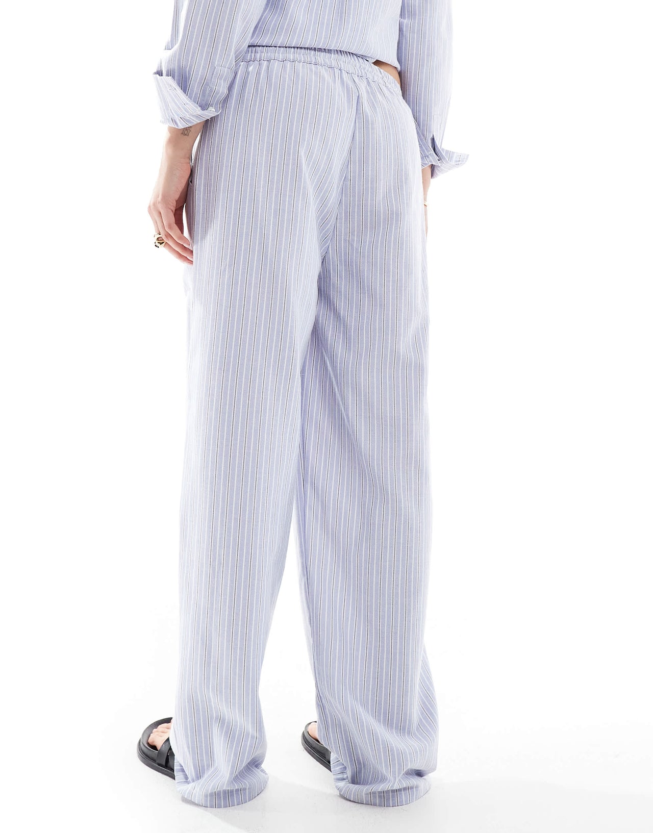 Brave Soul Co-ord blue and white stripe trousers