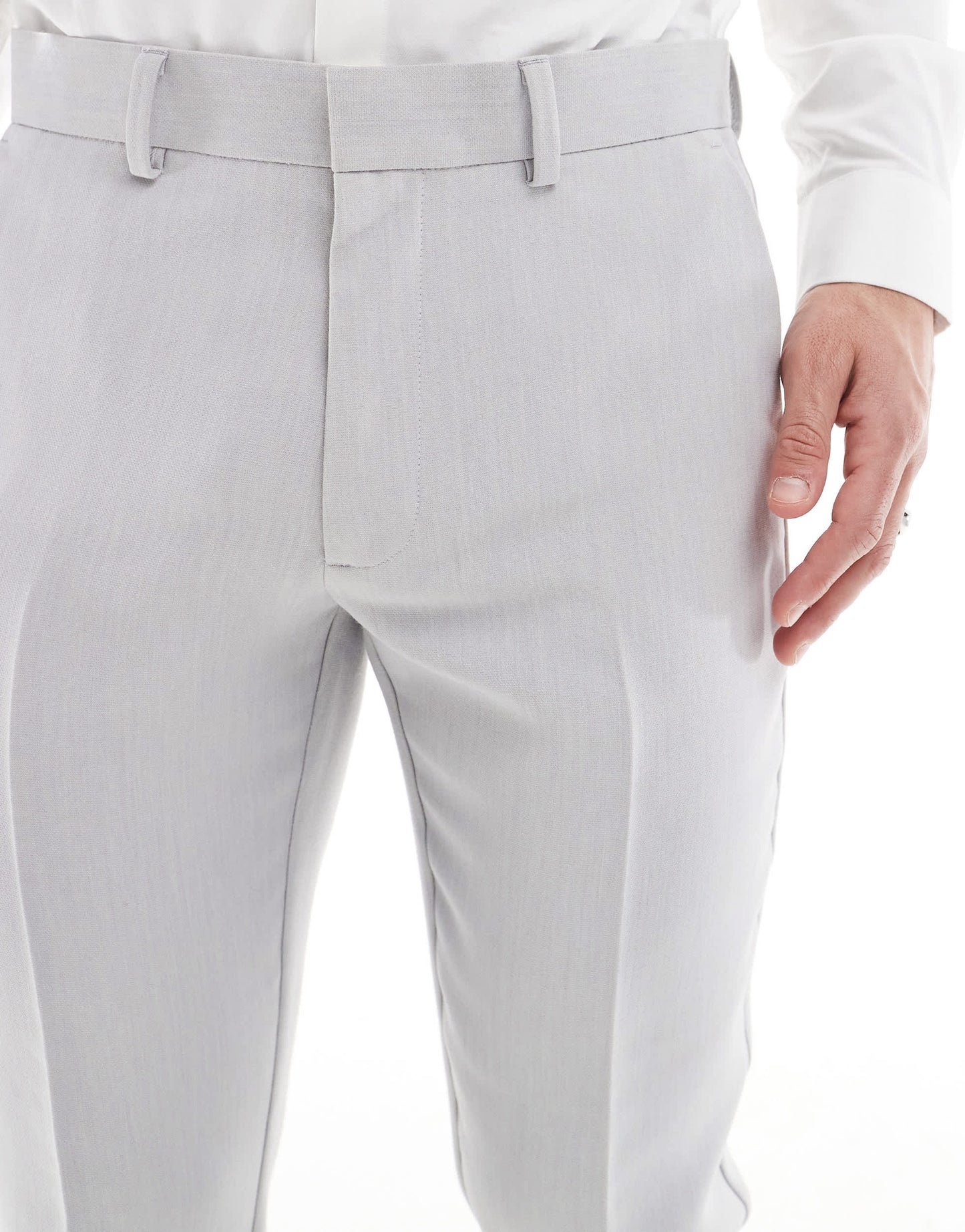 ASOS DESIGN skinny suit trousers in light grey microtexture