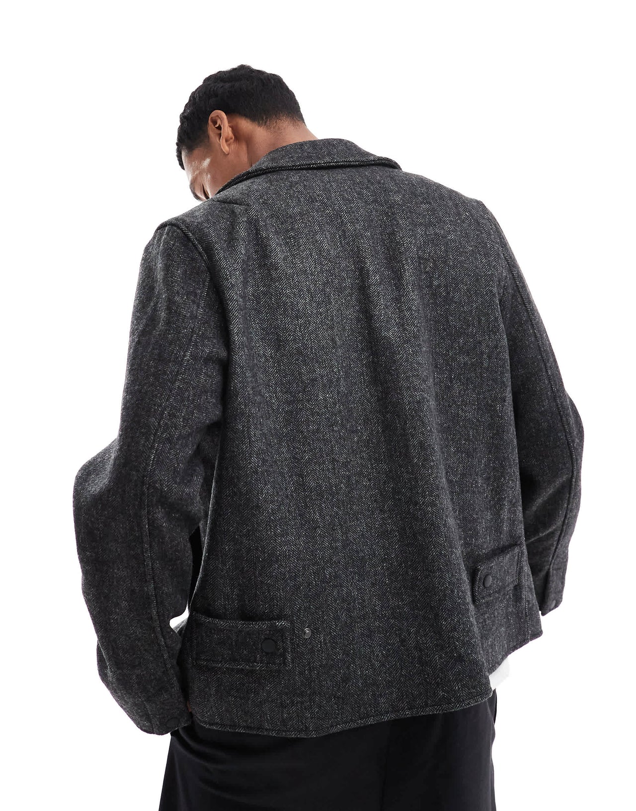 River Island zip wool look jacket in grey