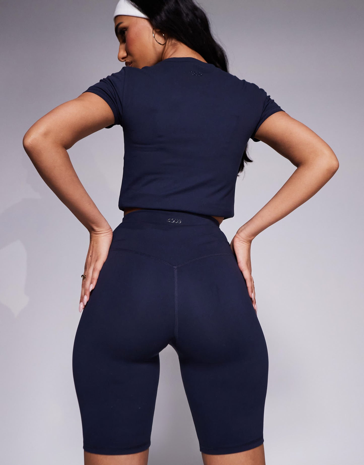 4505 Icon 8 inch soft touch legging short in midnight navy