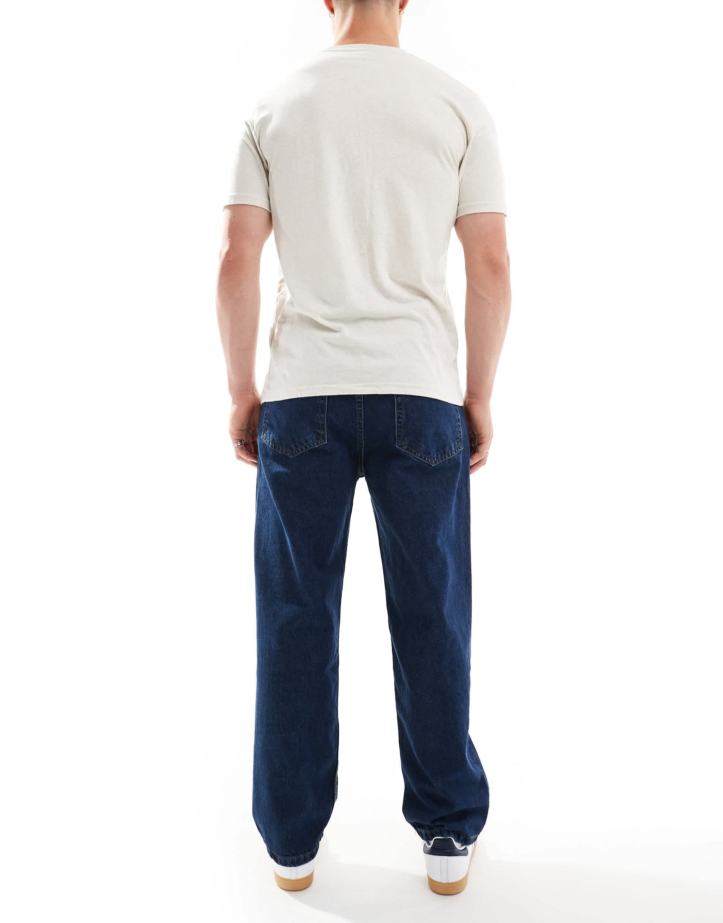 Pull&Bear baggy fit jeans in dark blue