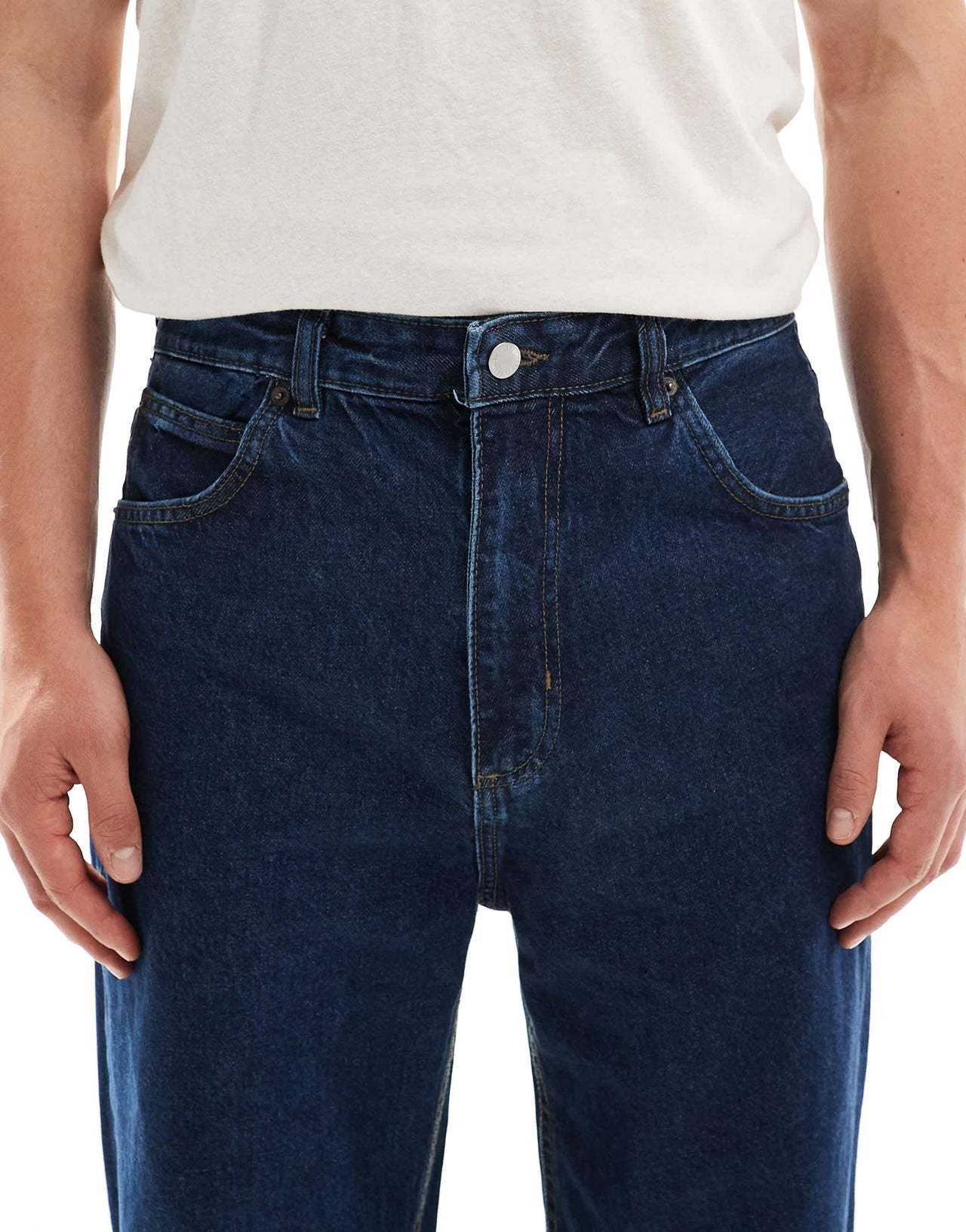 Pull&Bear baggy fit jeans in dark blue