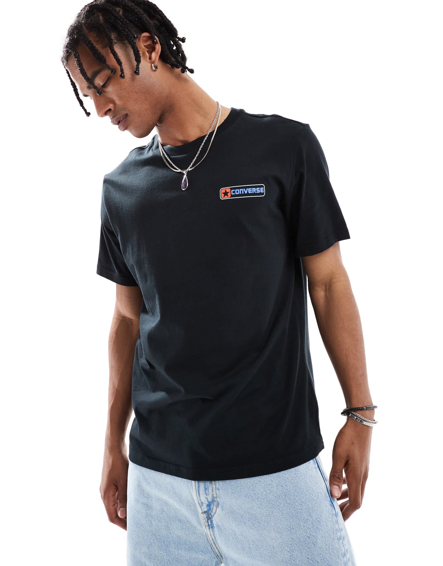 Converse side logo t-shirt in black