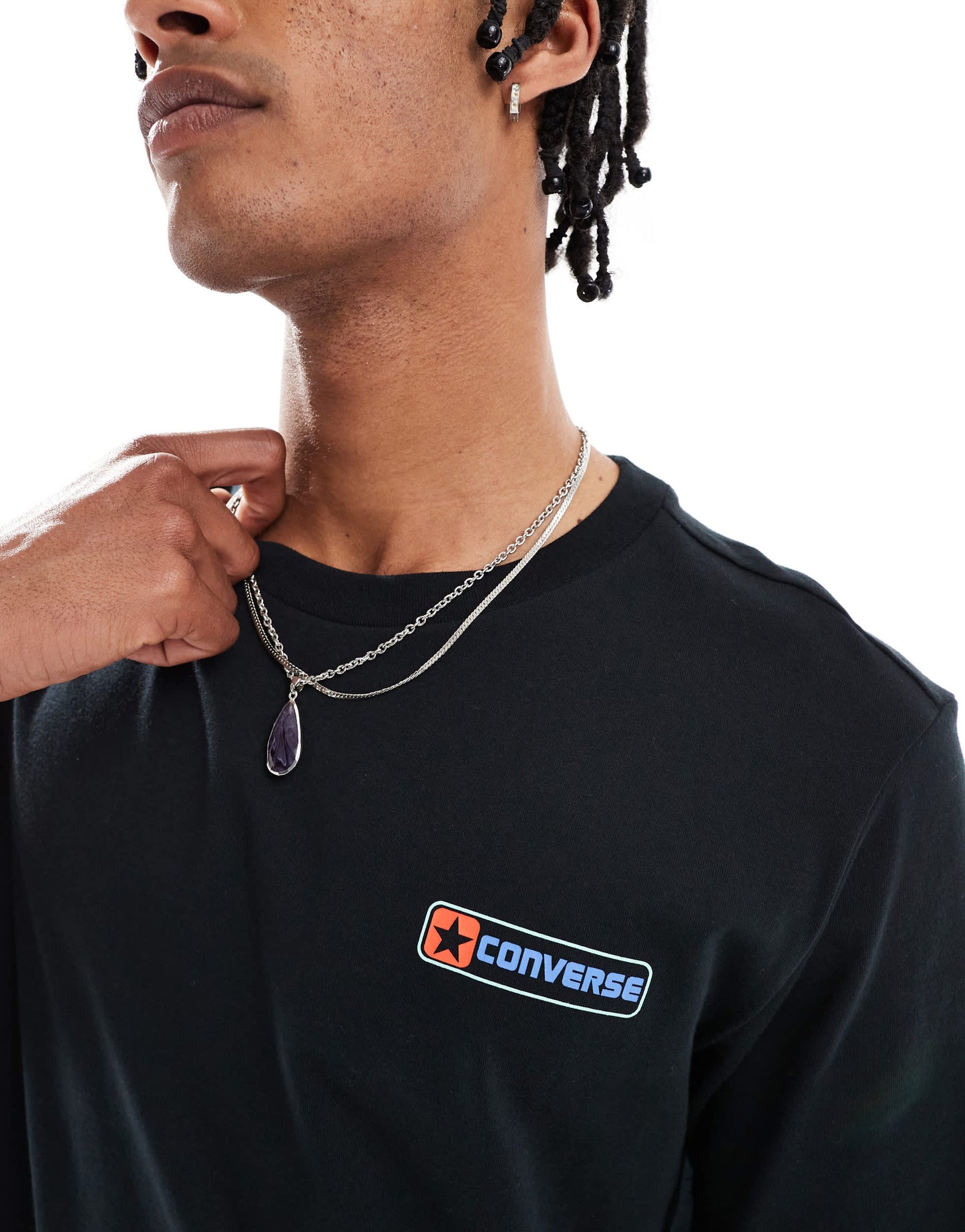 Converse side logo t-shirt in black