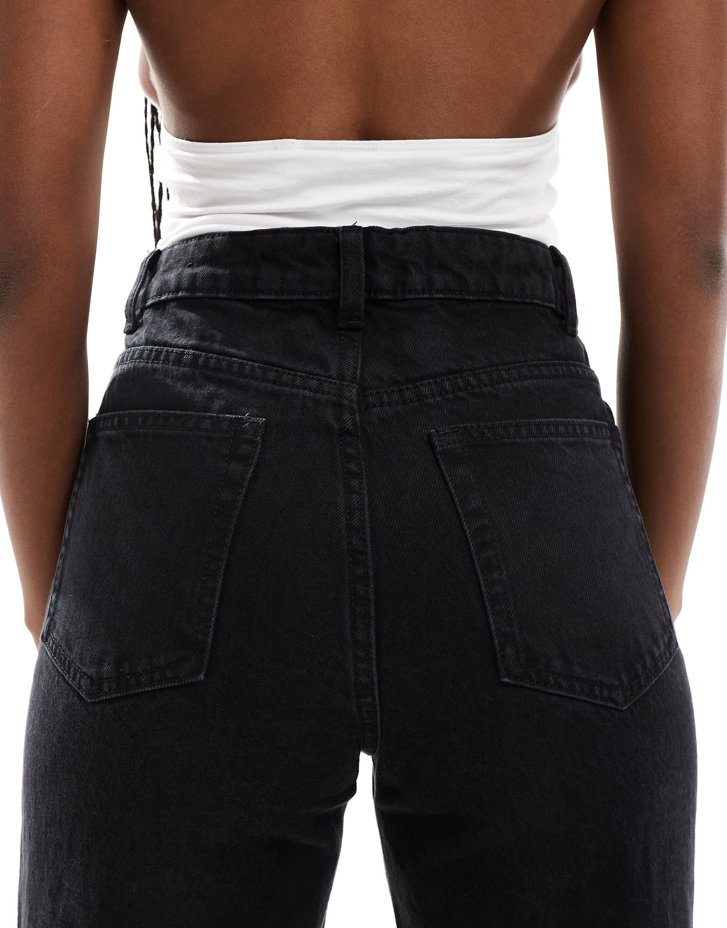 Bershka comfort fit mom jean in black