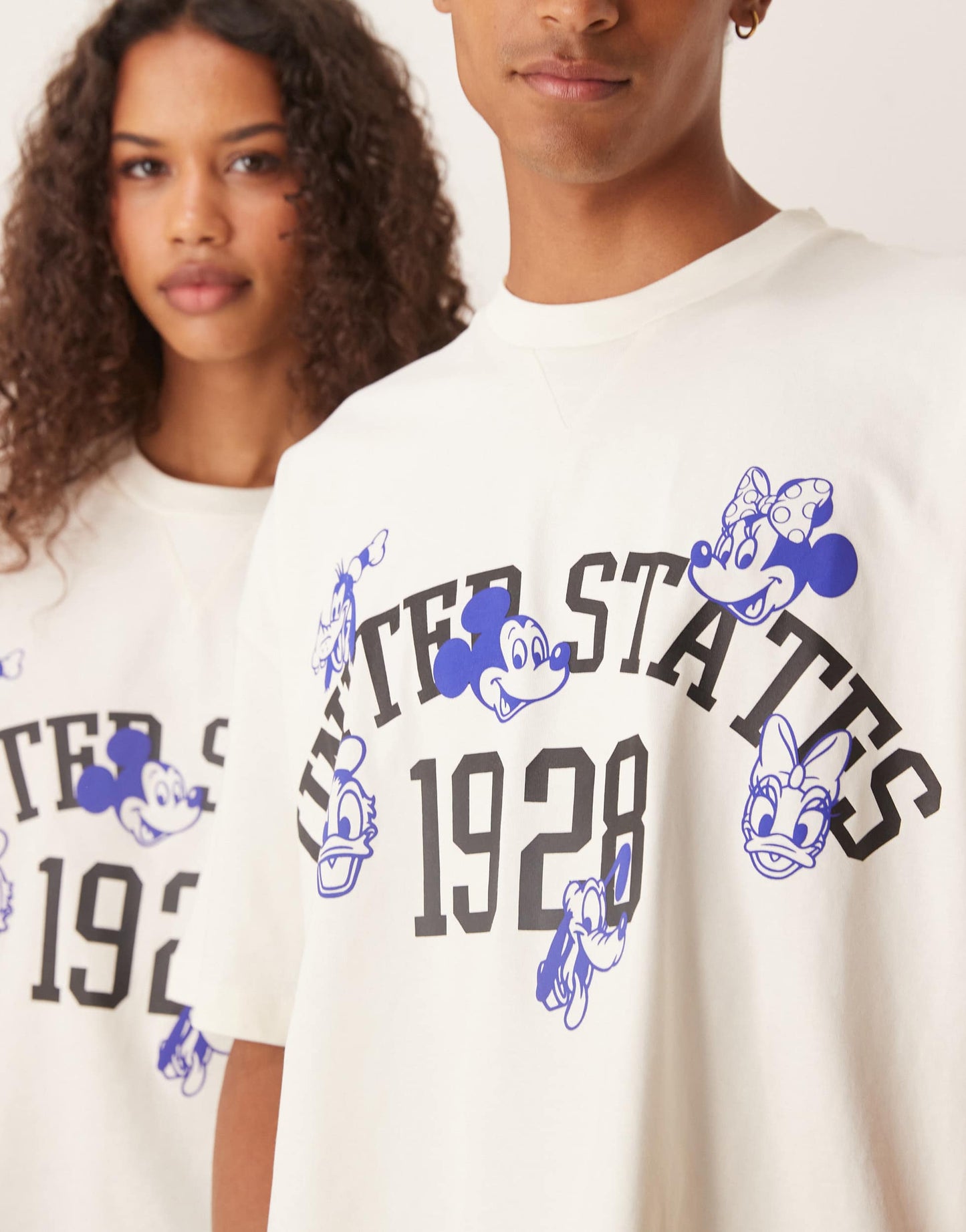 ASOS DESIGN Disney unisex boxy oversized t-shirt with Mickey Mouse & Friends prints in stone