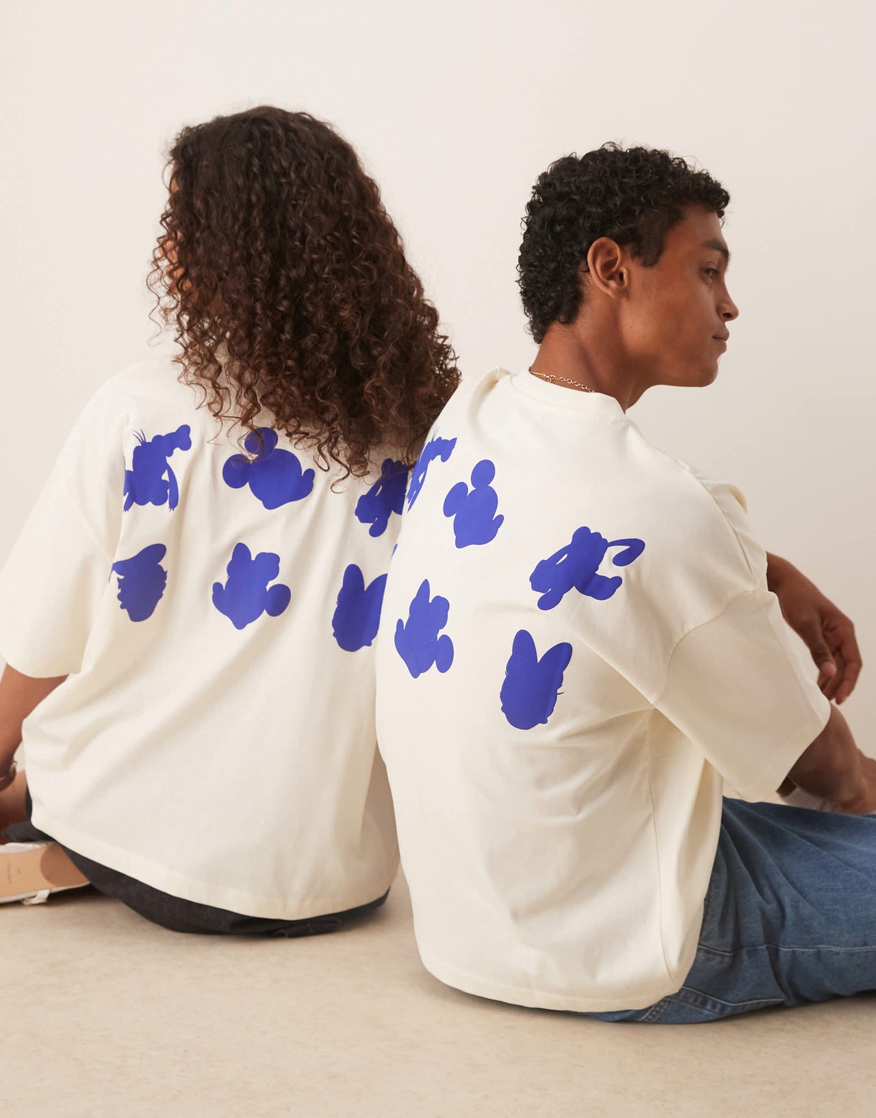 ASOS DESIGN Disney unisex boxy oversized t-shirt with Mickey Mouse & Friends prints in stone