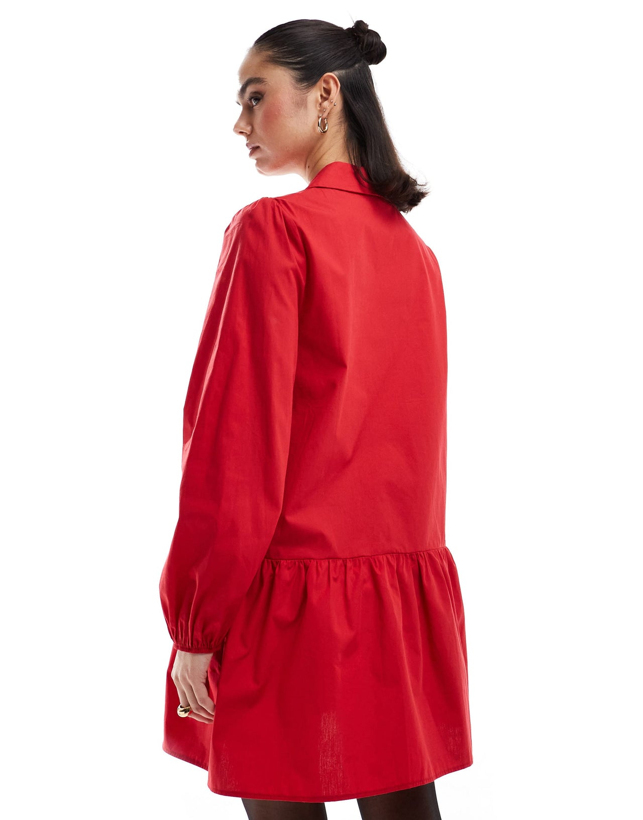 Miss Selfridge shirt mini dress in red