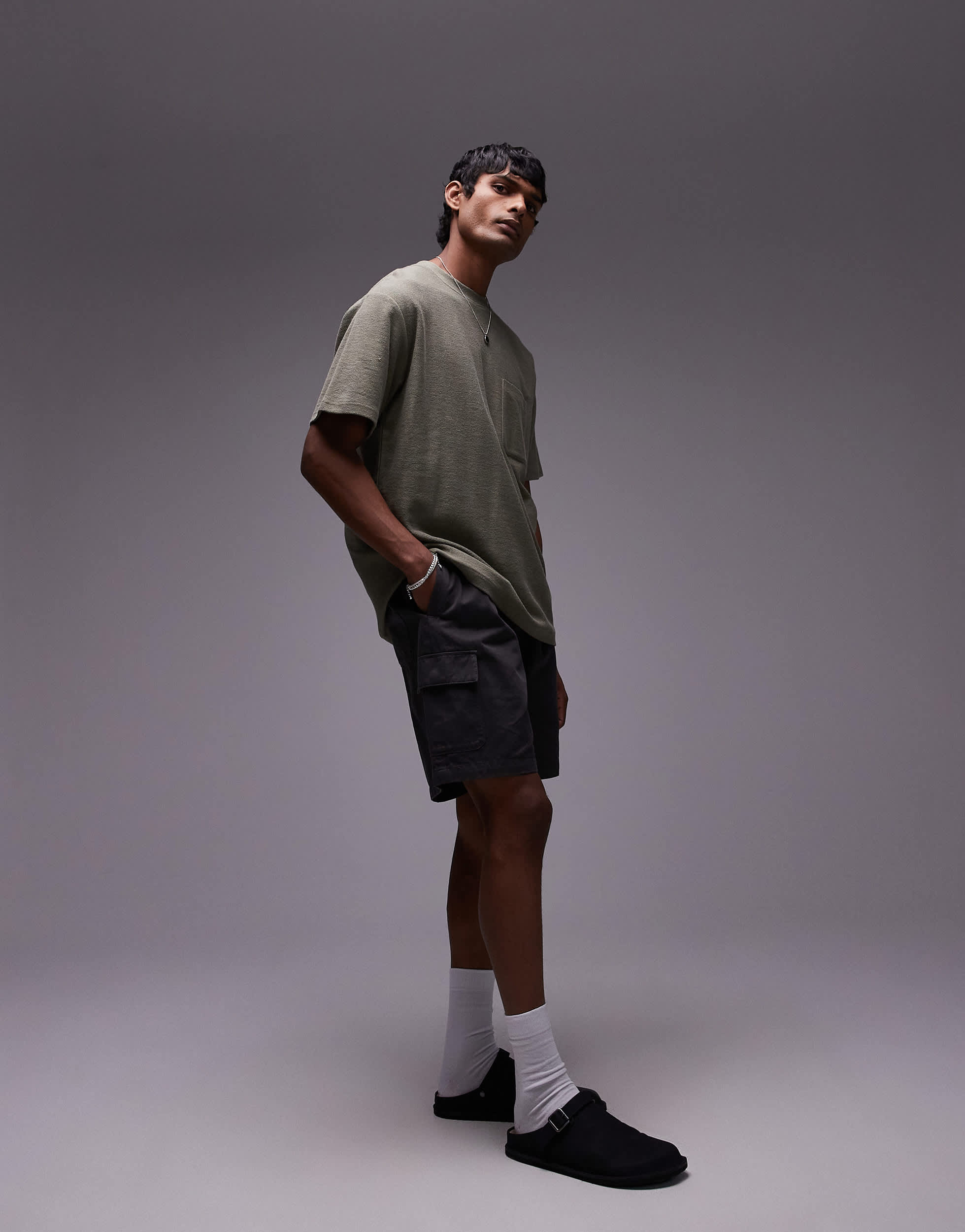 Rhythm vintage terry short sleeve t shirt in green