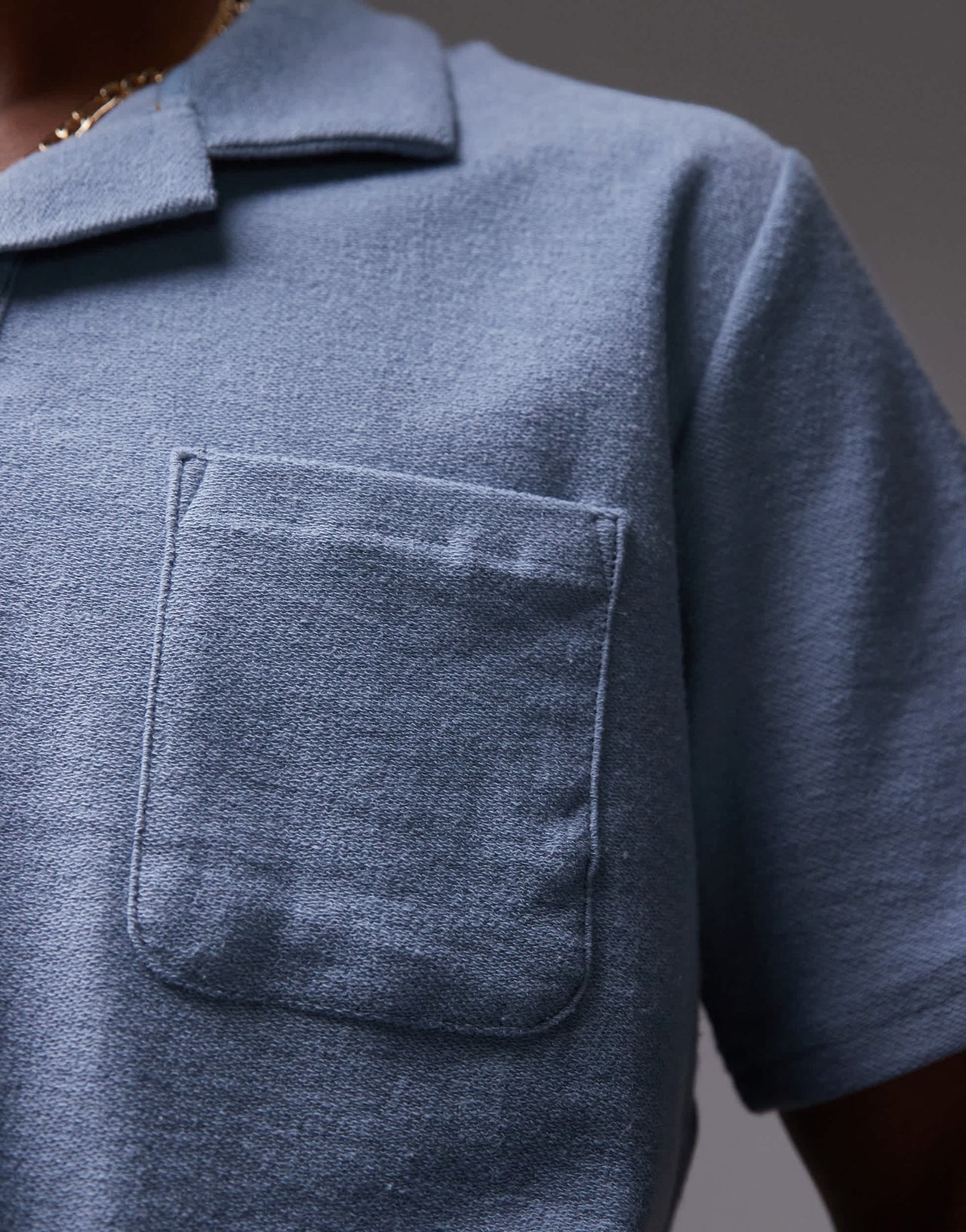 Rhythm vintage terry polo beach top in slate
