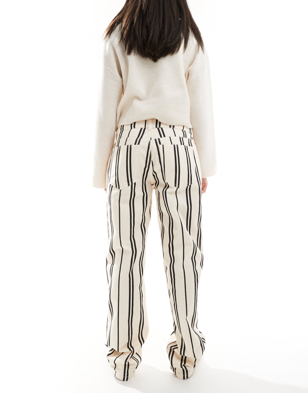 ASOS DESIGN low rise slim jean in mono stripe