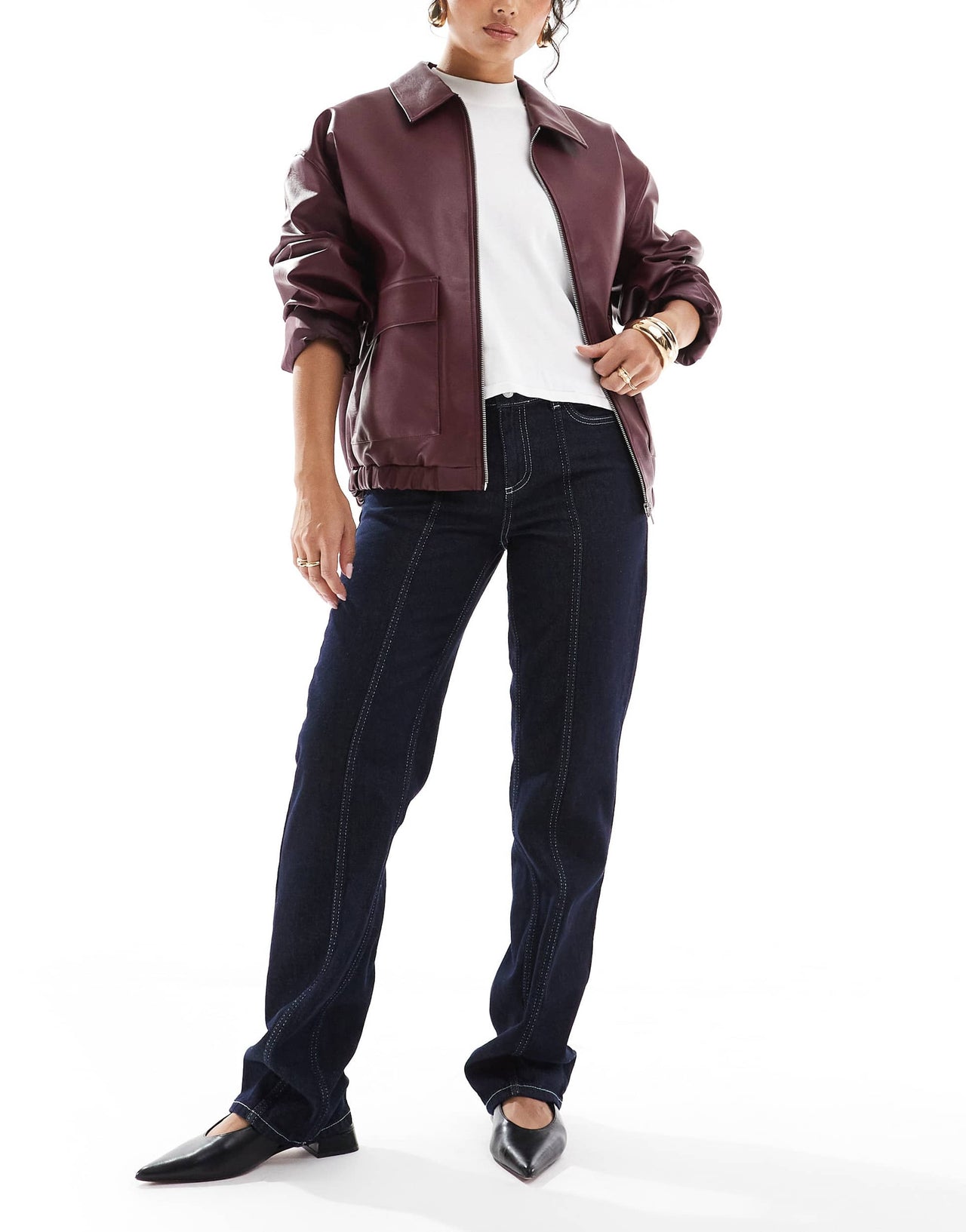 ASOS DESIGN seam front straight jean in indigo