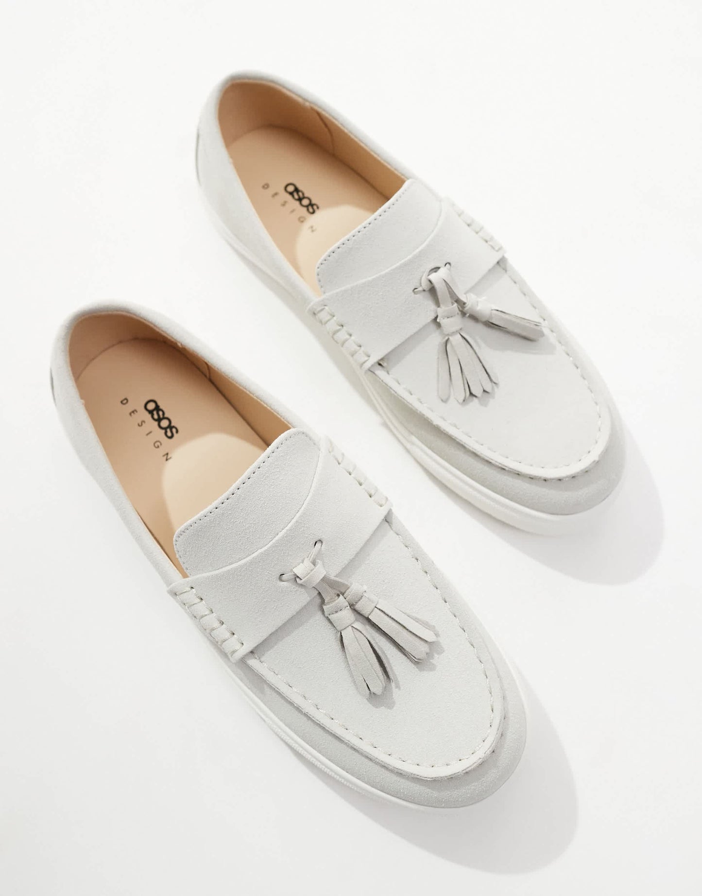 ASOS DESIGN tassle cupsole loafer in grey