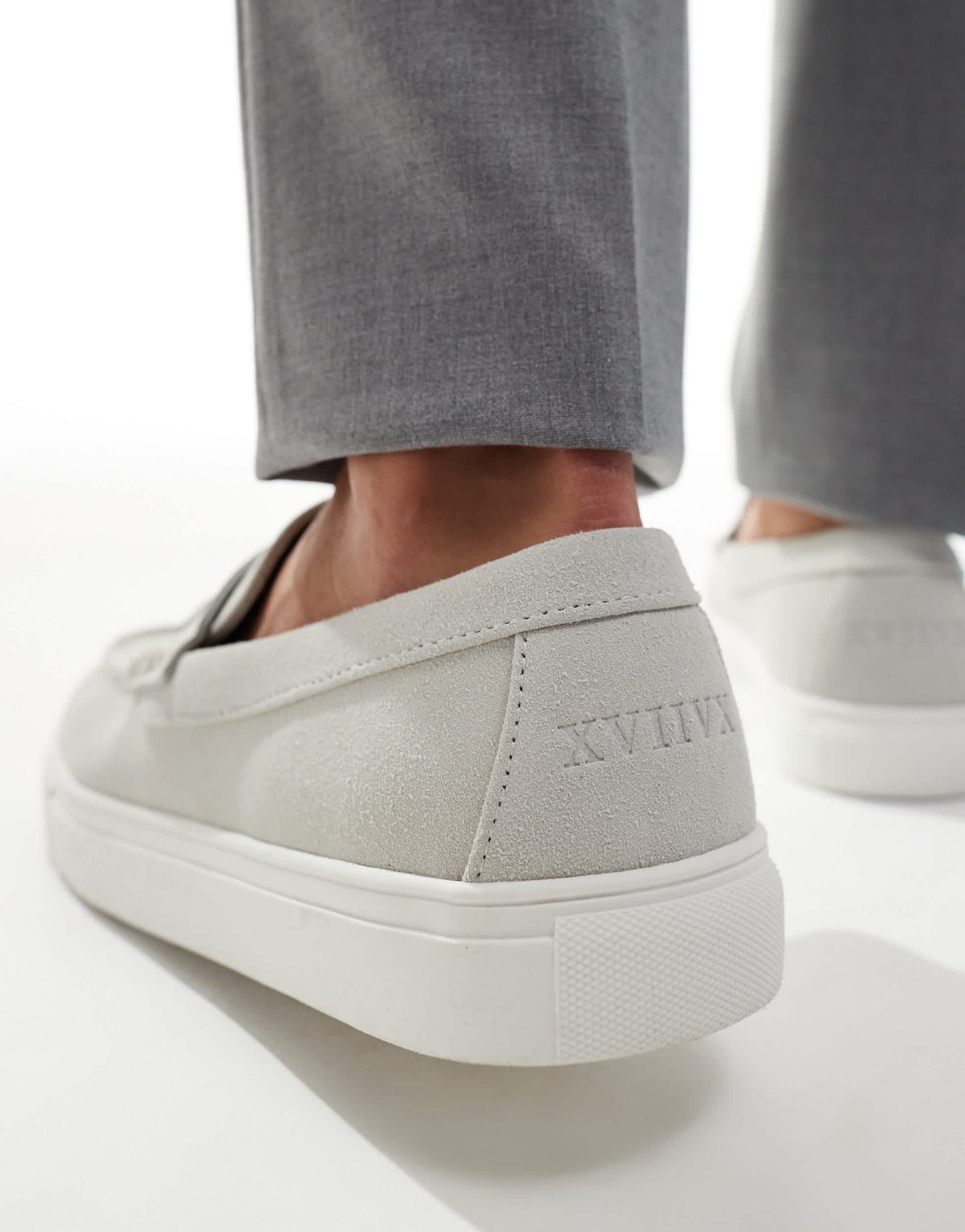 ASOS DESIGN tassle cupsole loafer in grey