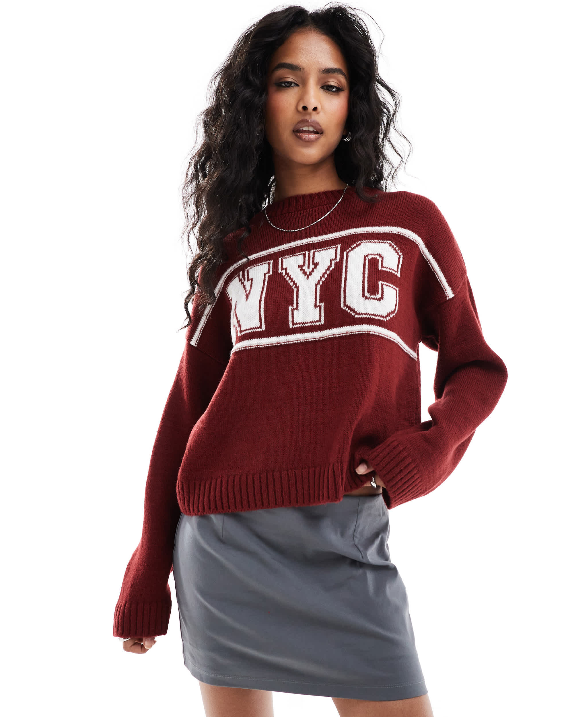 ASOS DESIGN bengaline mini skort in grey