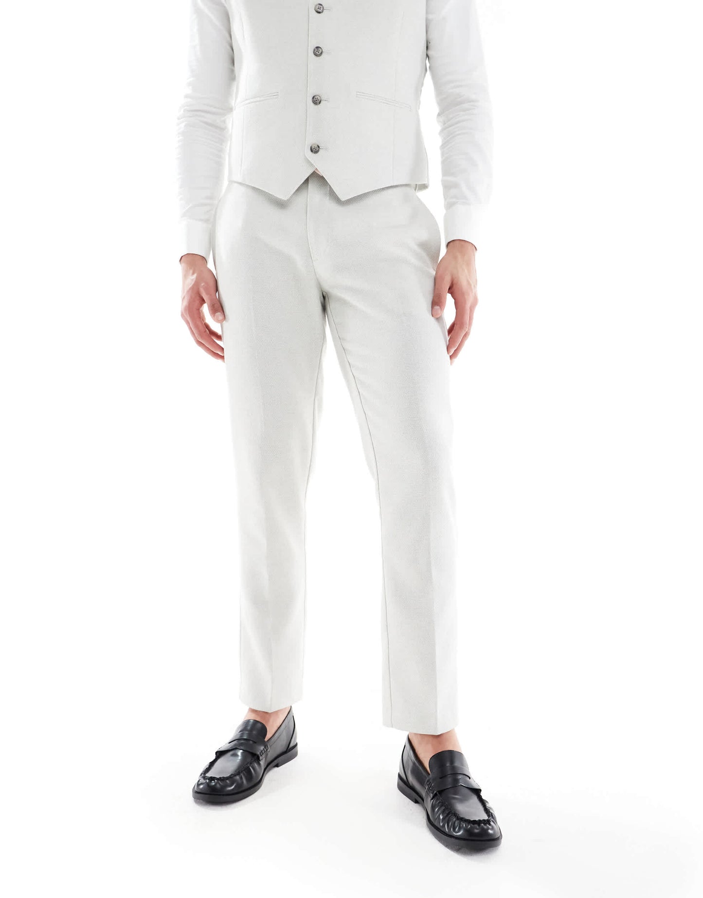 ASOS DESIGN slim suit trousers wool blend in light grey