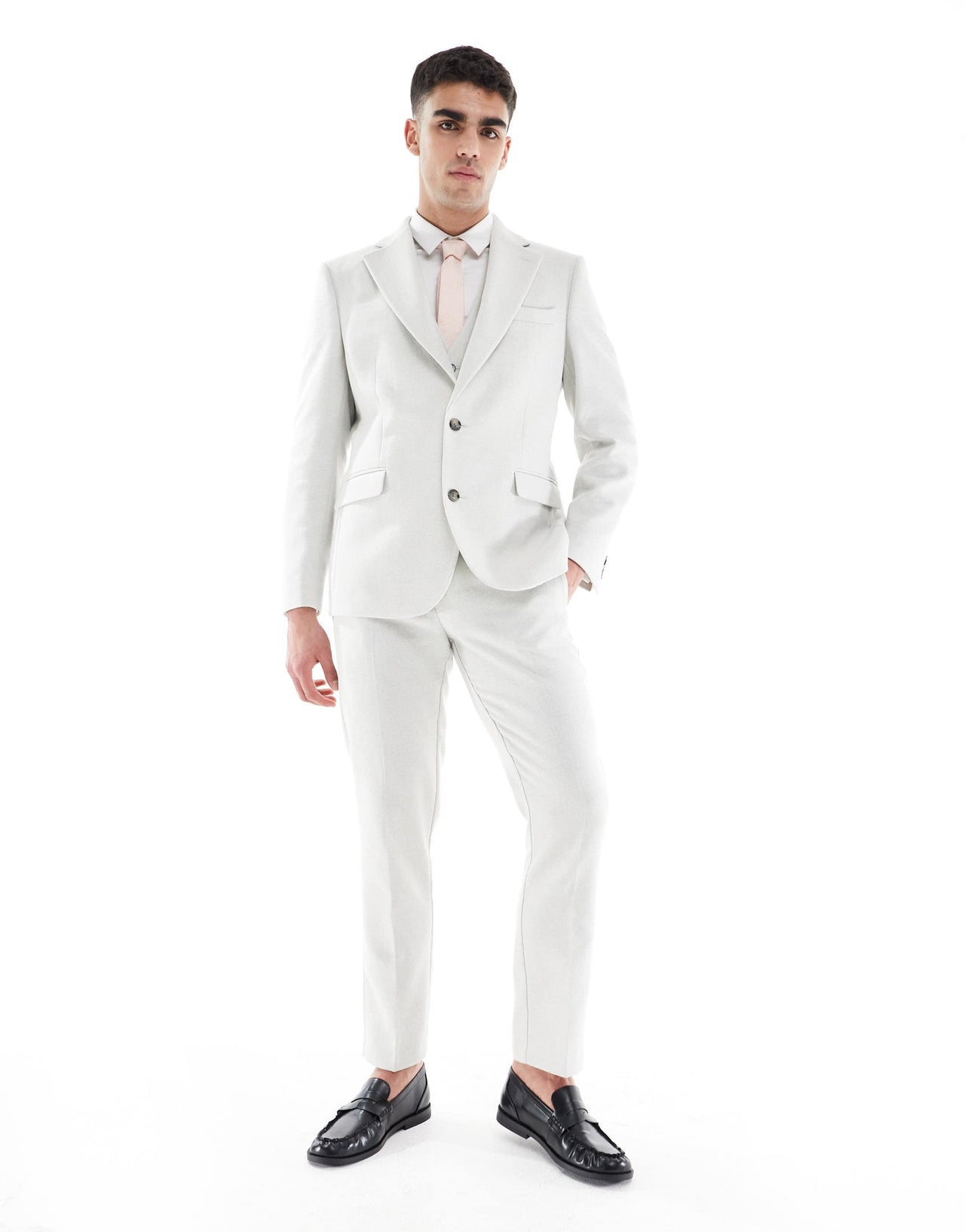 ASOS DESIGN slim suit jacket wool blend in light grey