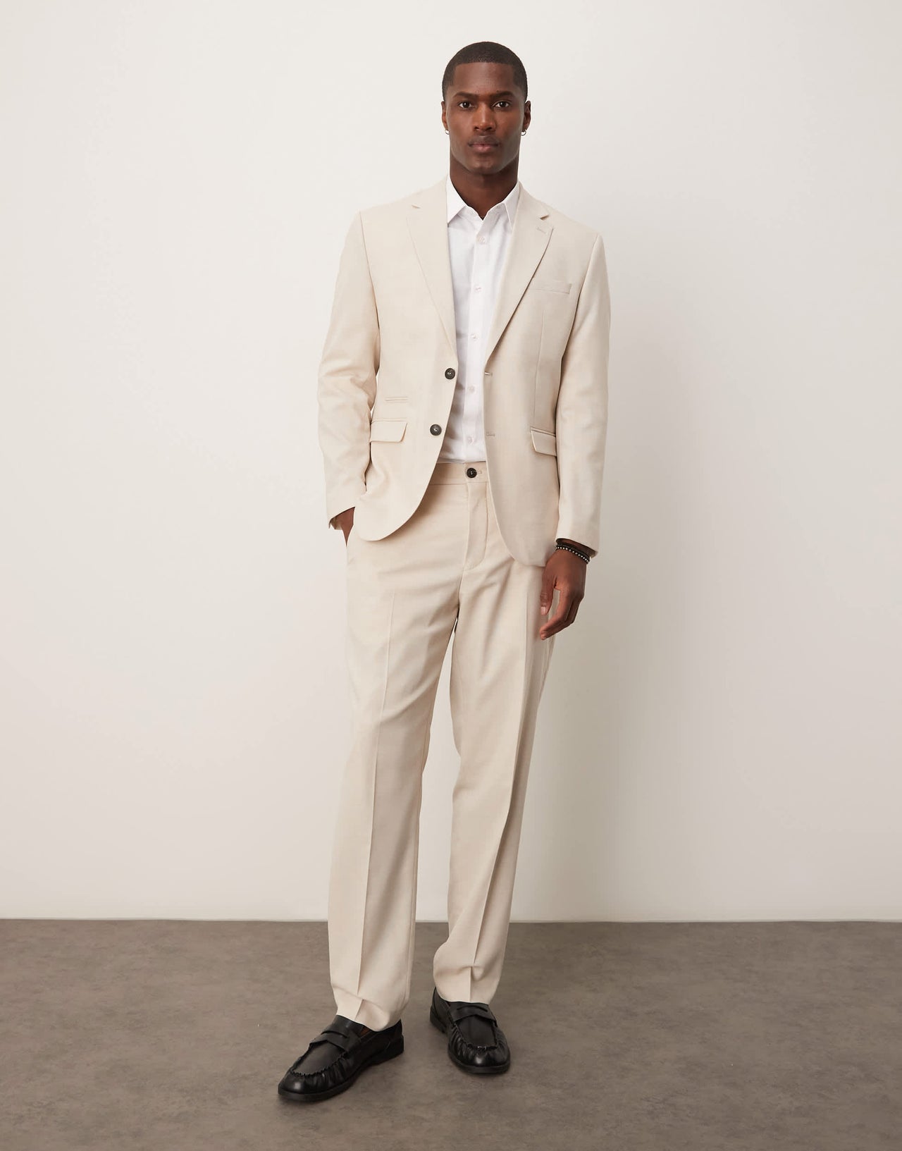 Selected Neil regular fit trouser in cream