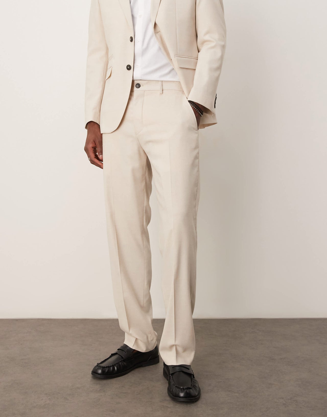 Selected Neil regular fit trouser in cream