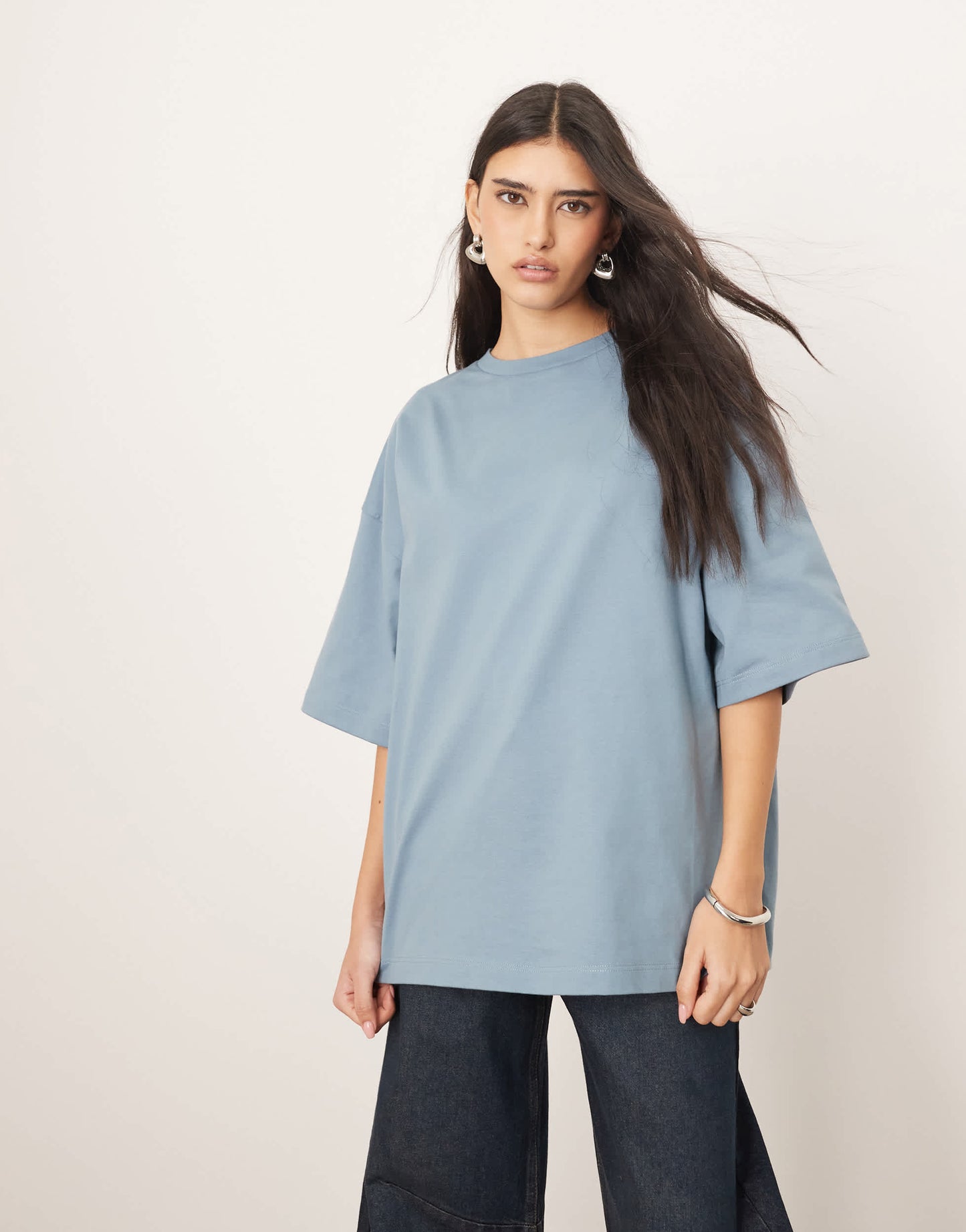 ARRANGE oversized premium heavy weight t-shirt in washed blue