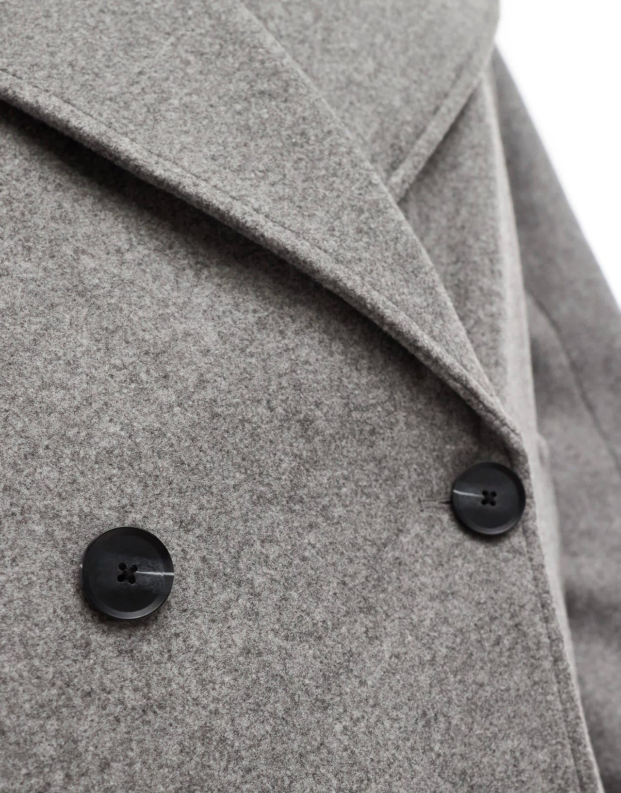 Pull&Bear cropped wool look trench coat in grey
