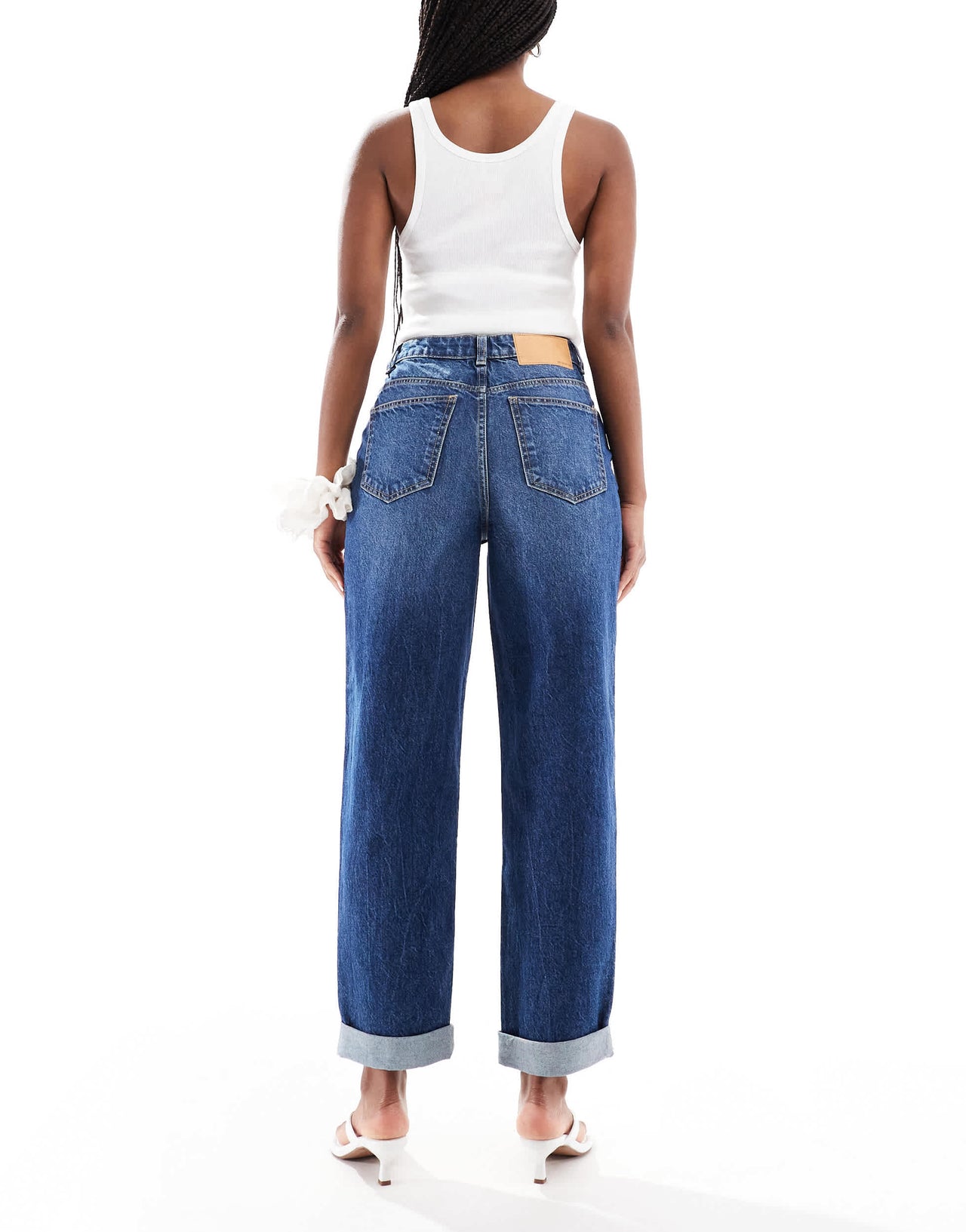 ASOS DESIGN high rise relaxed mom jeans in dark wash