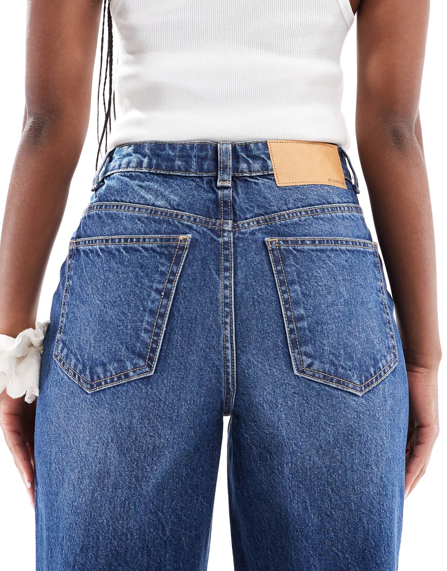 ASOS DESIGN high rise relaxed mom jeans in dark wash