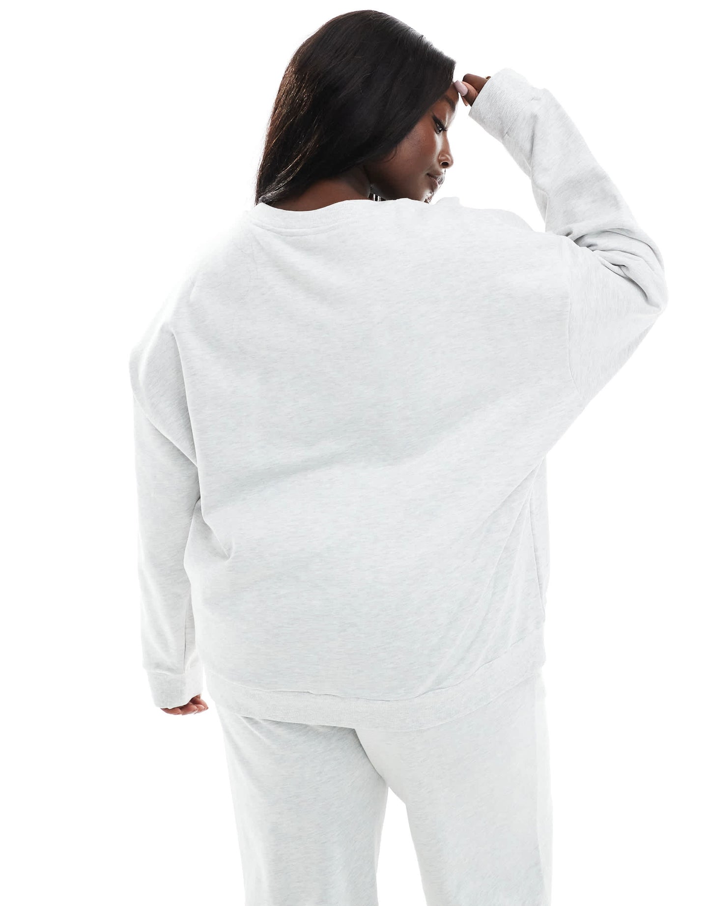 ASOS DESIGN Curve oversized sweatshirt with embroidered Marseille graphic in ice marl