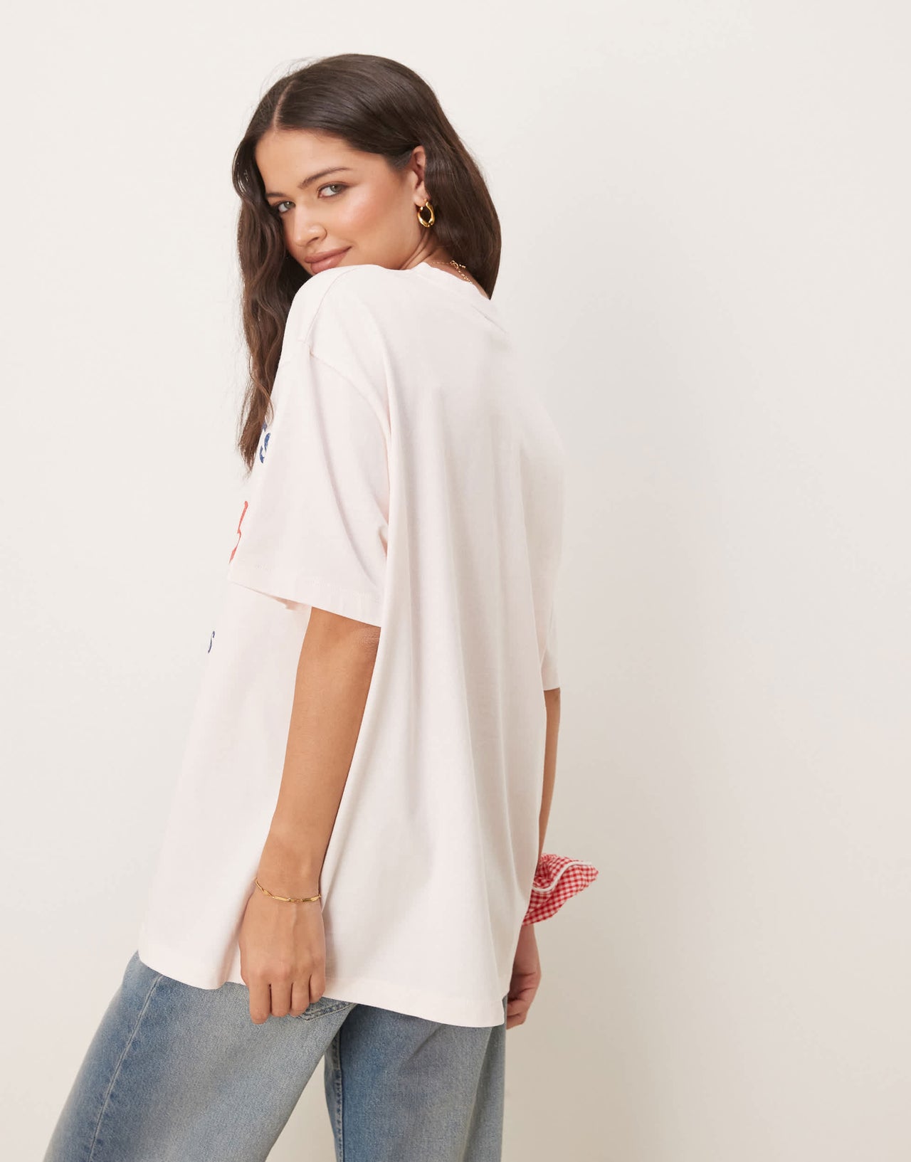 ASOS DESIGN Oversized T-shirt with Boston graphic in pink