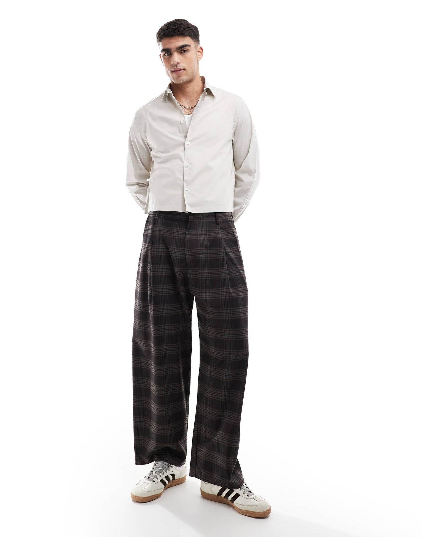 ASOS DESIGN formal poplin regular shirt in stone