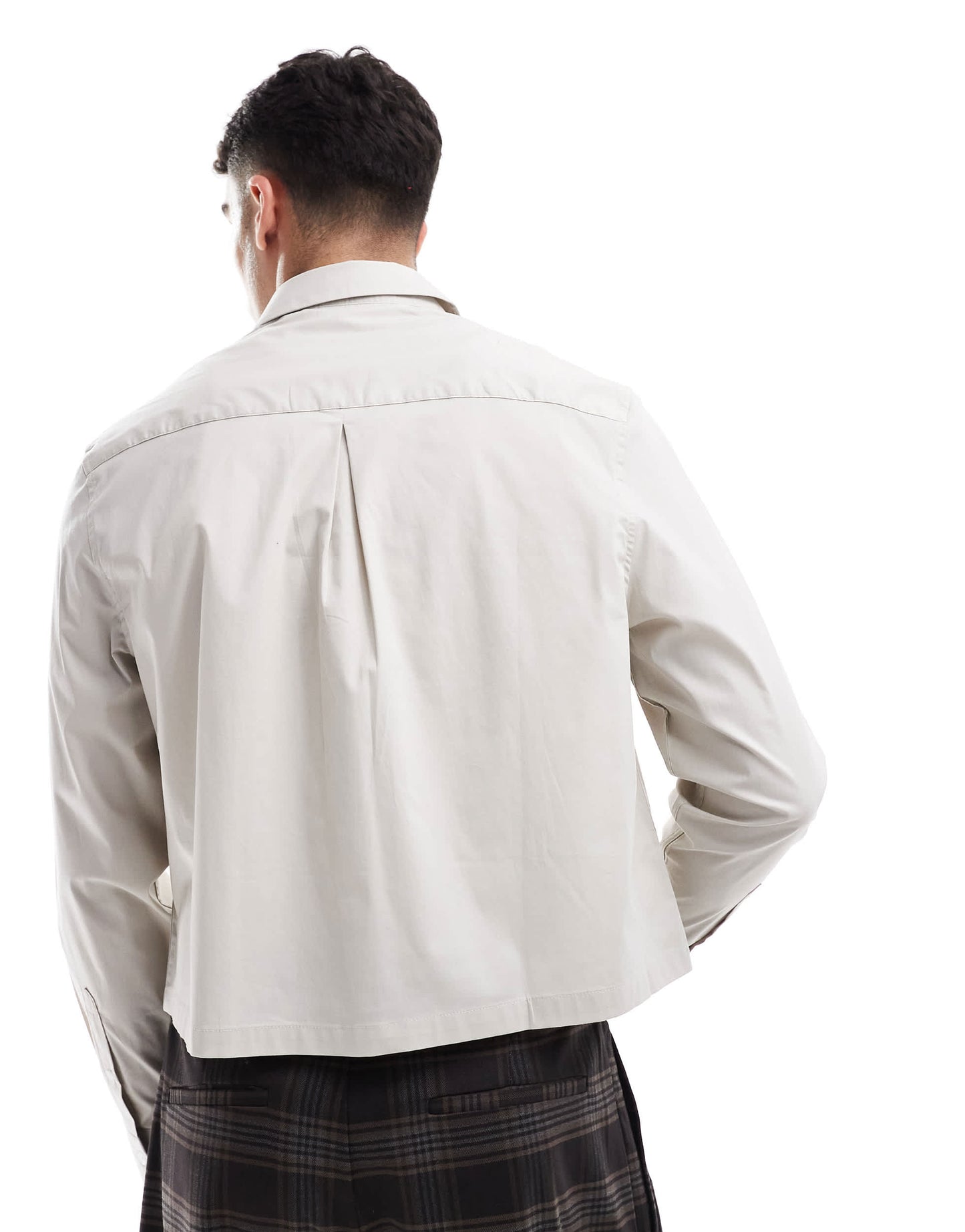 ASOS DESIGN formal poplin regular shirt in stone