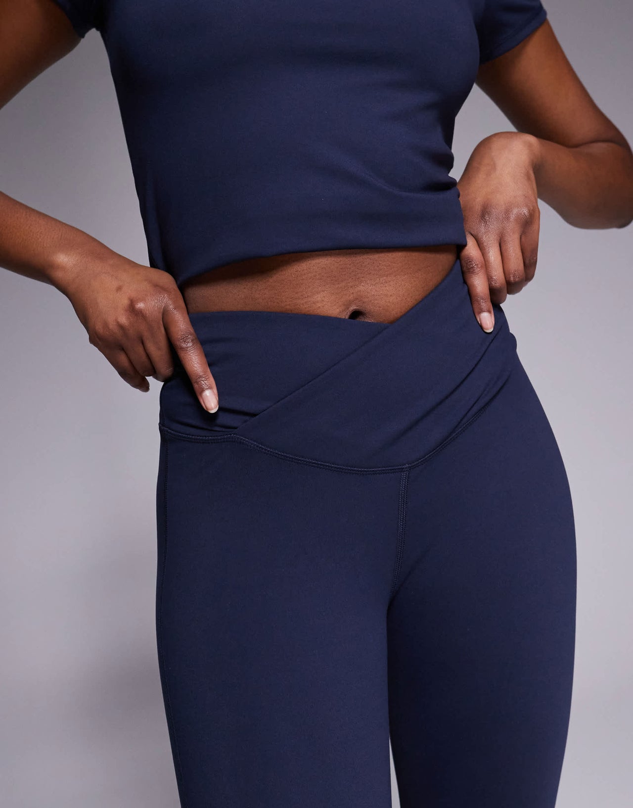4505 Tall Icon soft touch wrap waist yoga legging in midnight navy