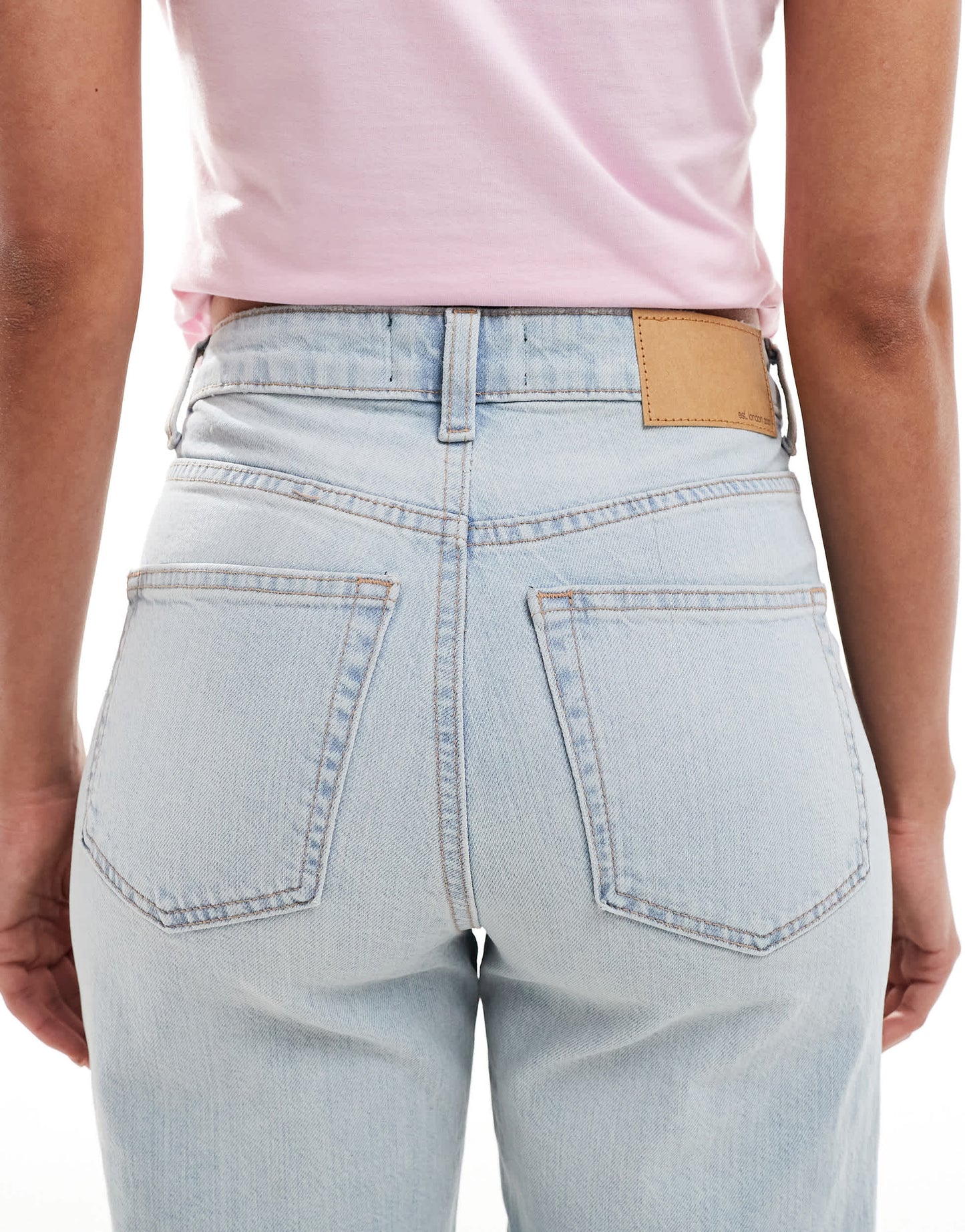 ASOS DESIGN ankle grazer straight leg jeans in light wash