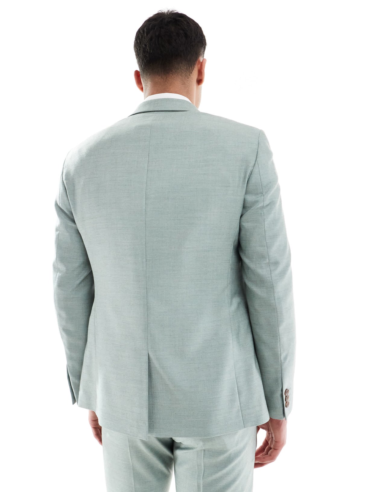 ASOS DESIGN skinny wedding suit jacket in green texture