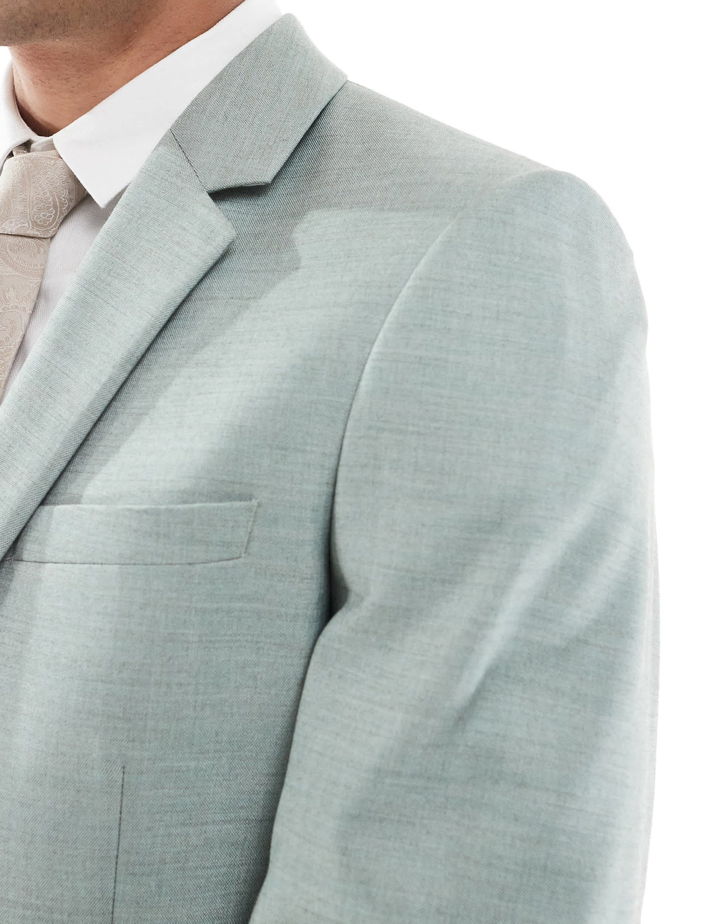 ASOS DESIGN skinny wedding suit jacket in green texture