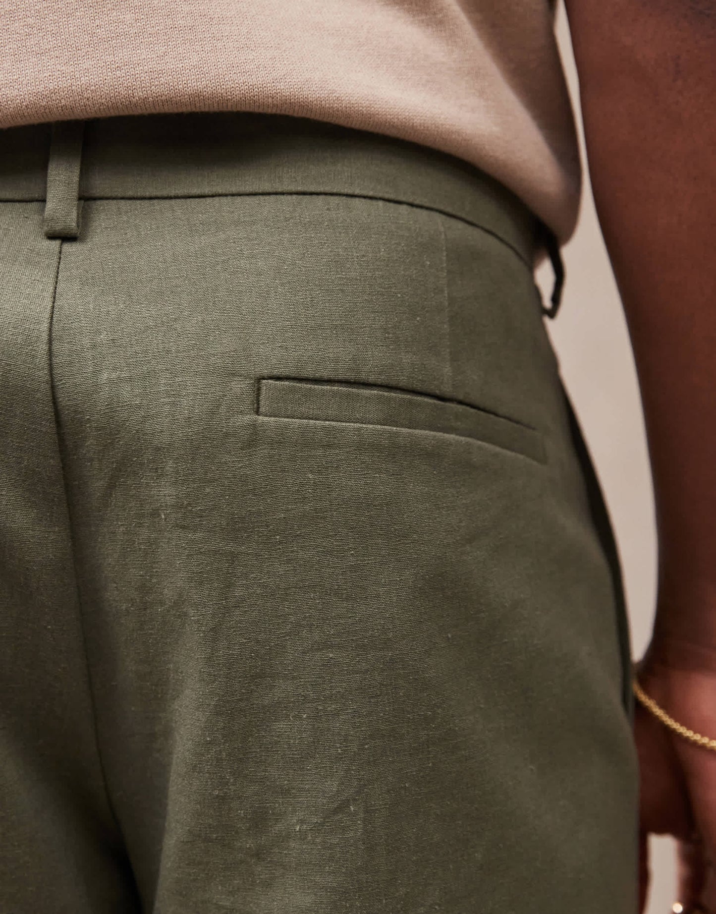 ASOS DESIGN smart straight linen blend shorts in green