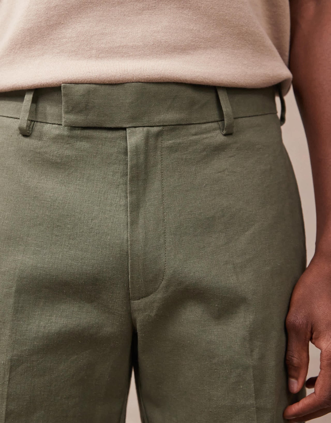 ASOS DESIGN smart straight linen blend shorts in green