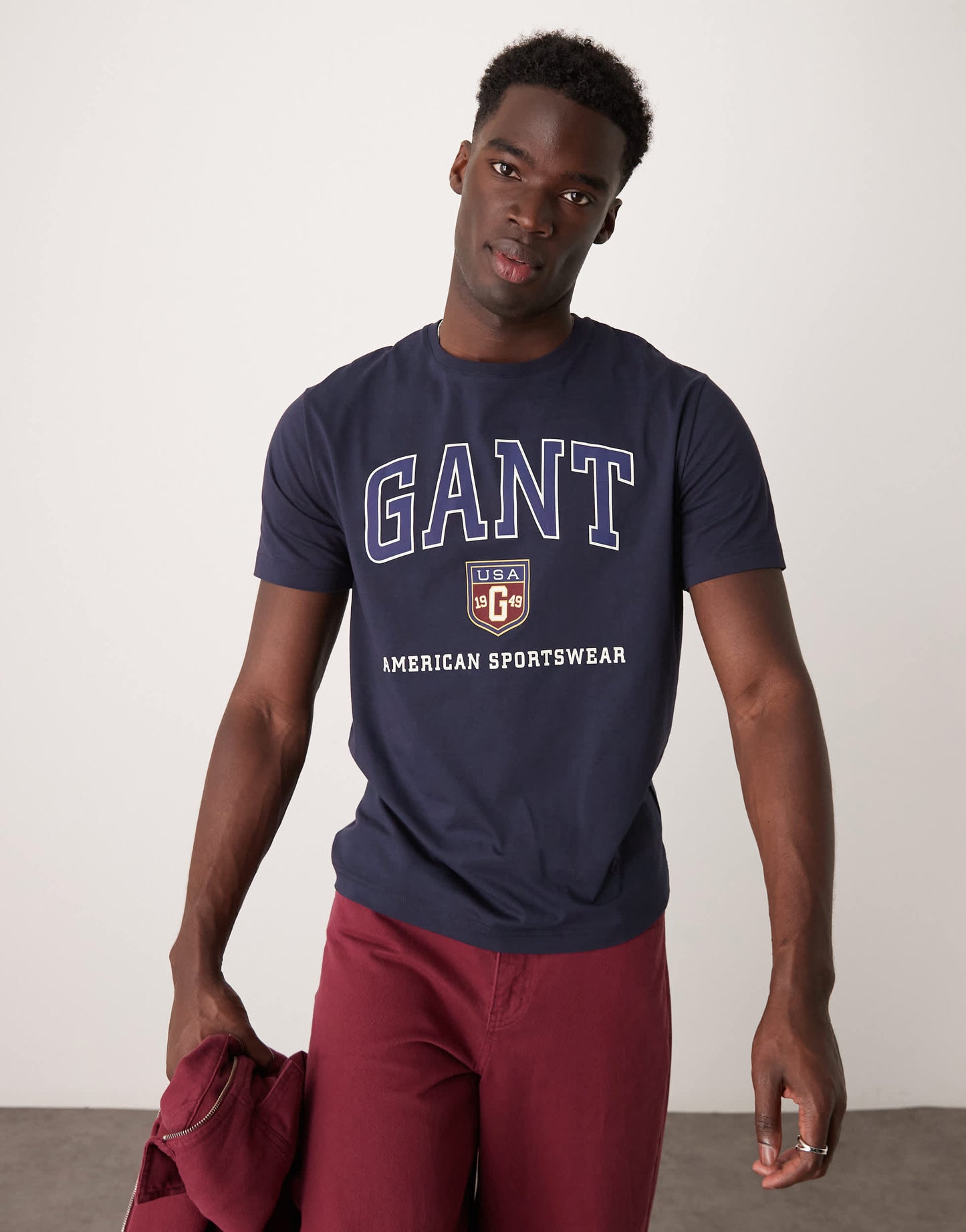 GANT varsity logo t-shirt in navy