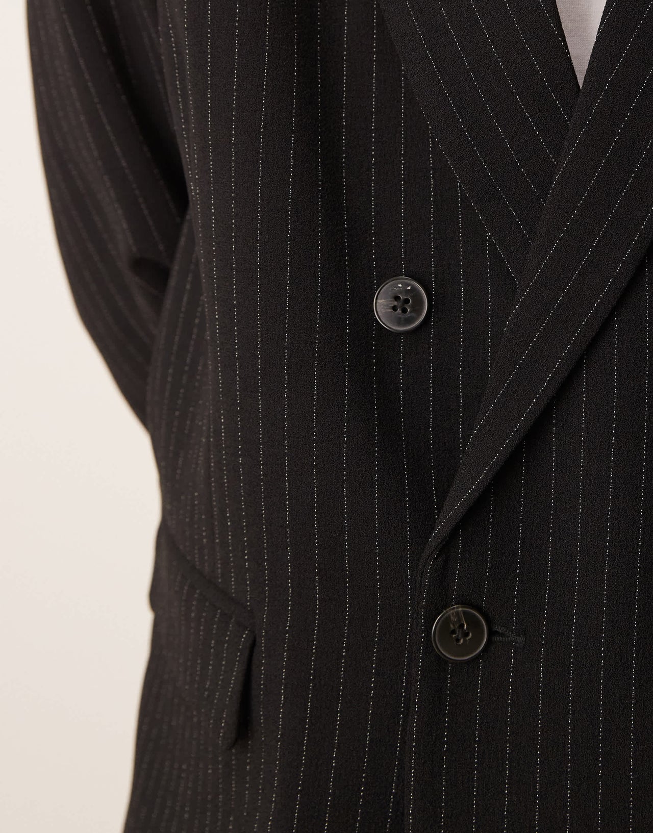ASOS DESIGN slouchy oversized suit jacket in black pinstripe