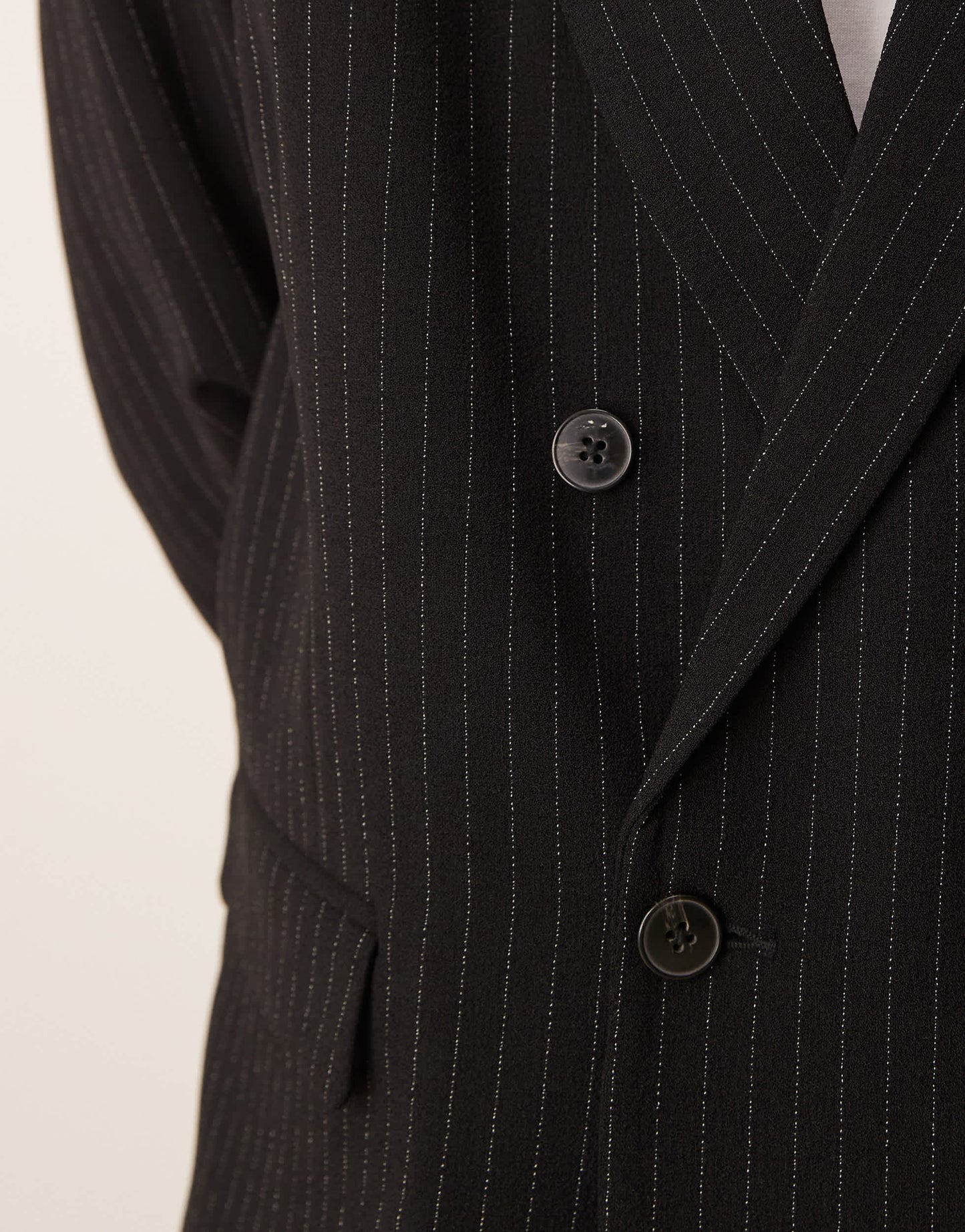 ASOS DESIGN slouchy oversized suit jacket in black pinstripe
