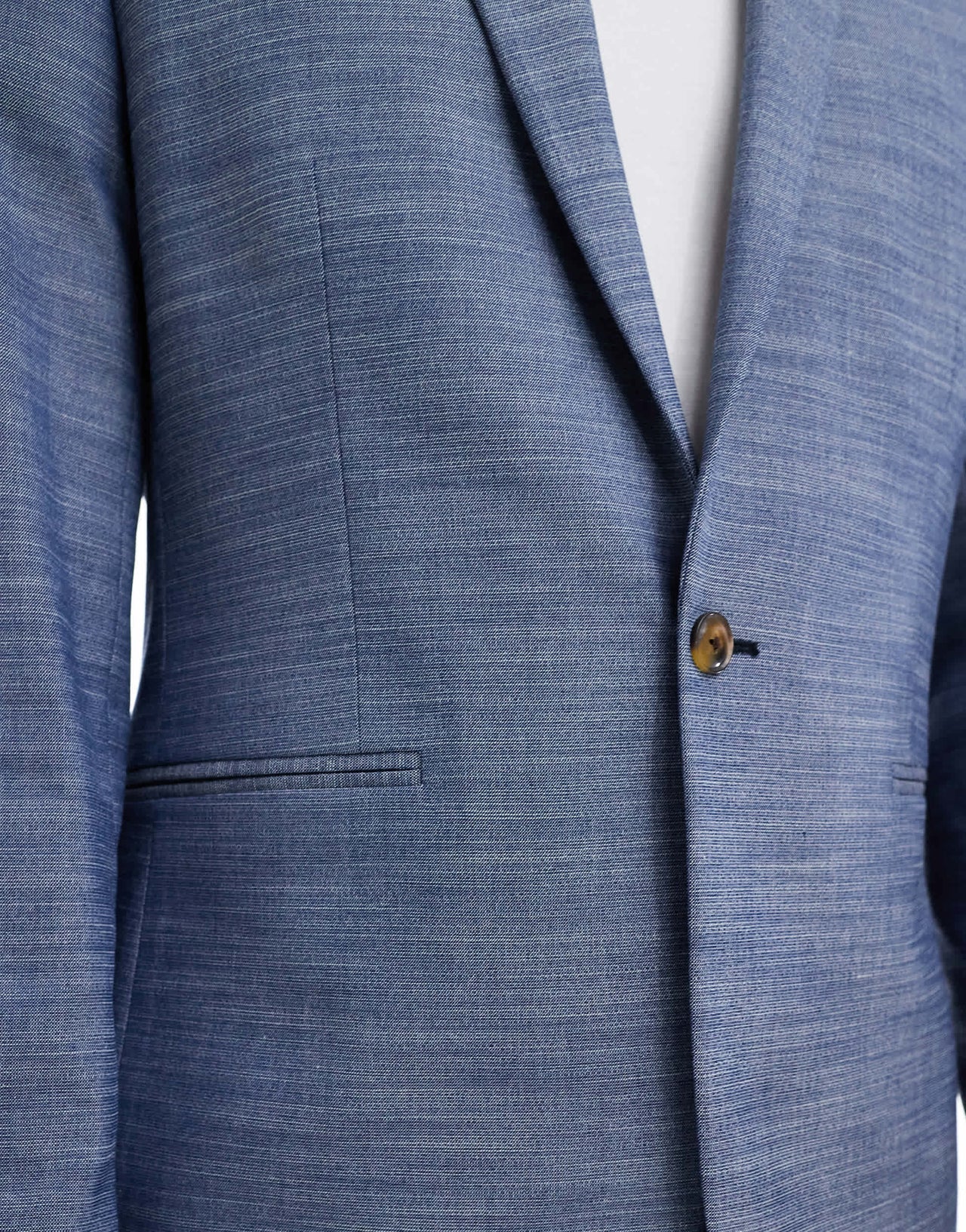ASOS DESIGN linen look slim suit jacket in blue