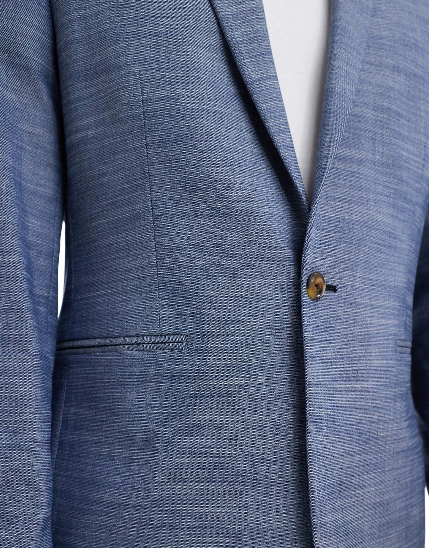 ASOS DESIGN linen look slim suit jacket in blue