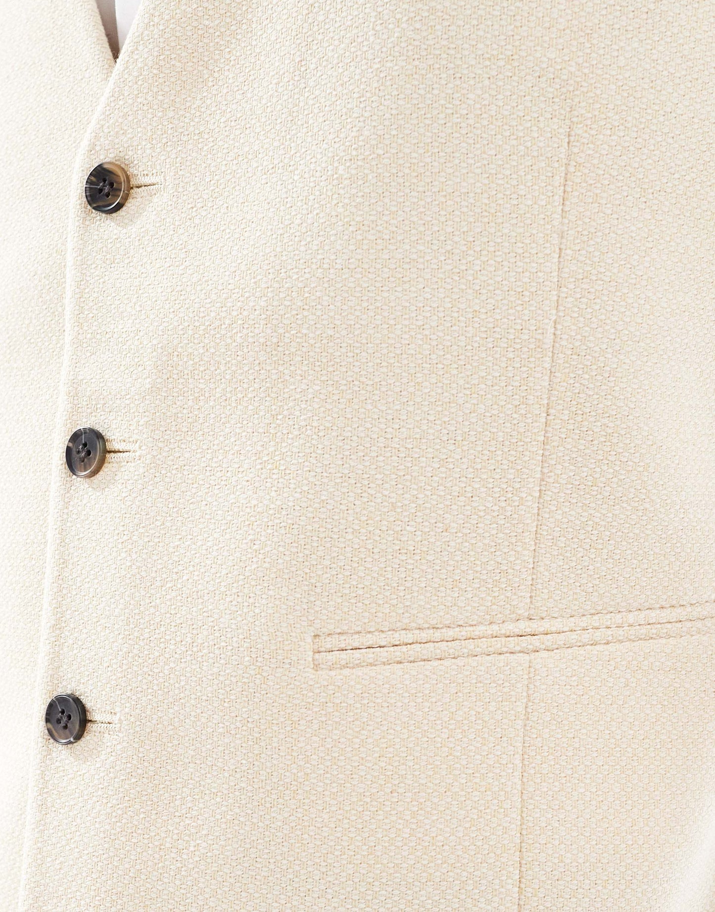 ASOS DESIGN skinny suit waistcoat wool mix in stone weave