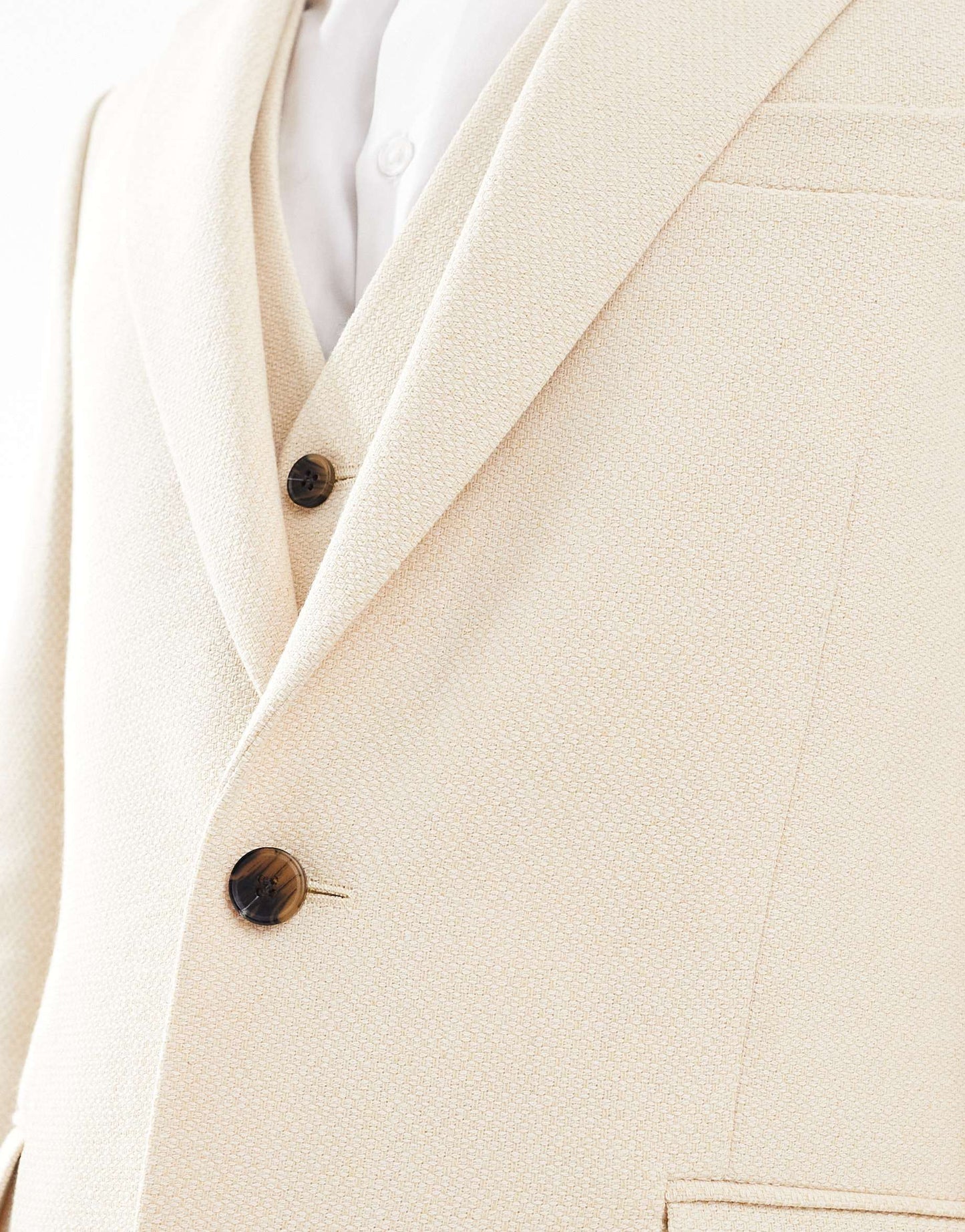 ASOS DESIGN wool blend skinny suit jacket in stone weave