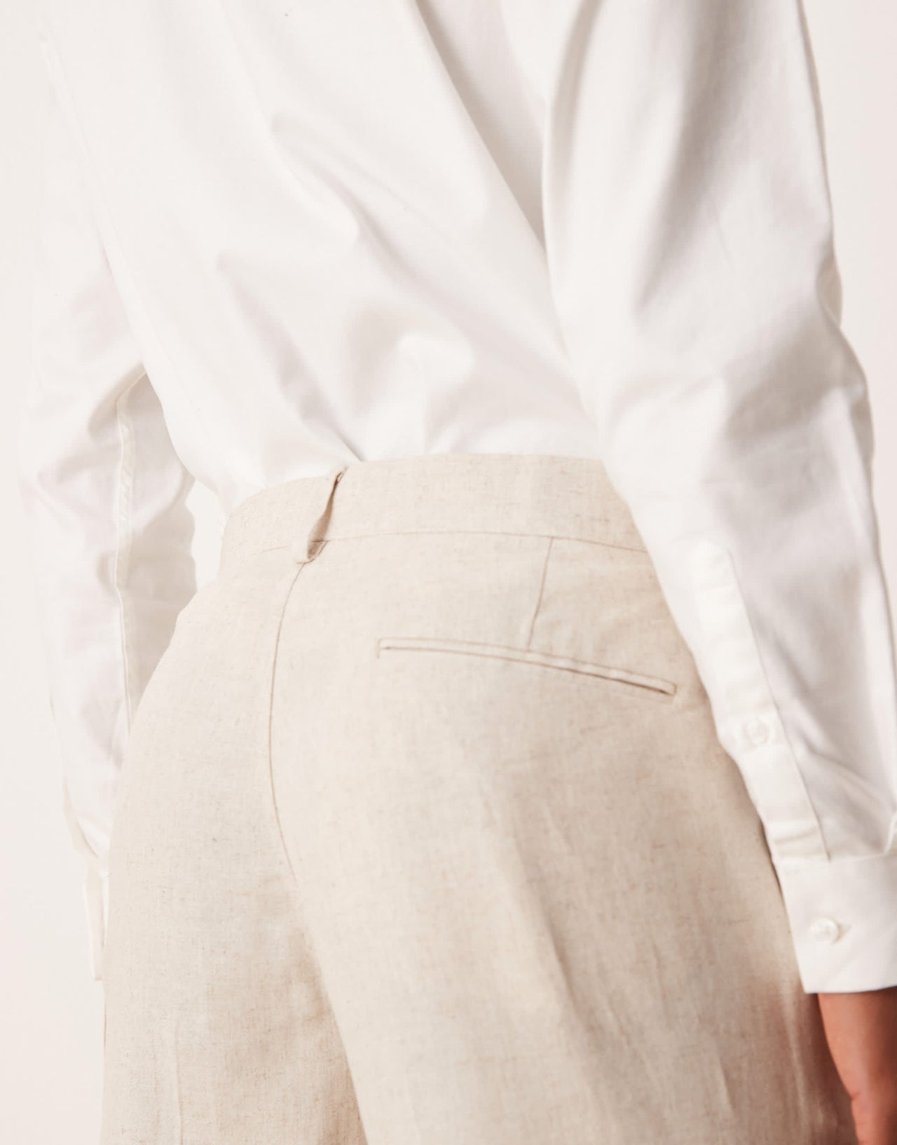 ASOS DESIGN tapered linen blend suit trousers