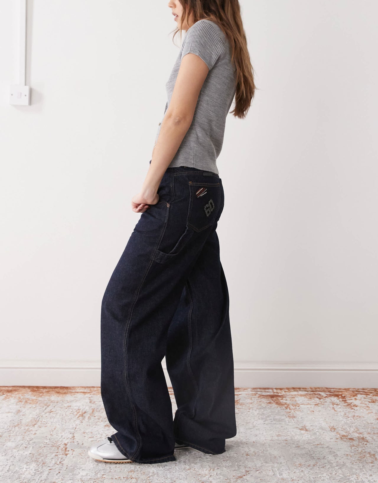 Miss Sixty wide leg denim jeans in darkwash blue